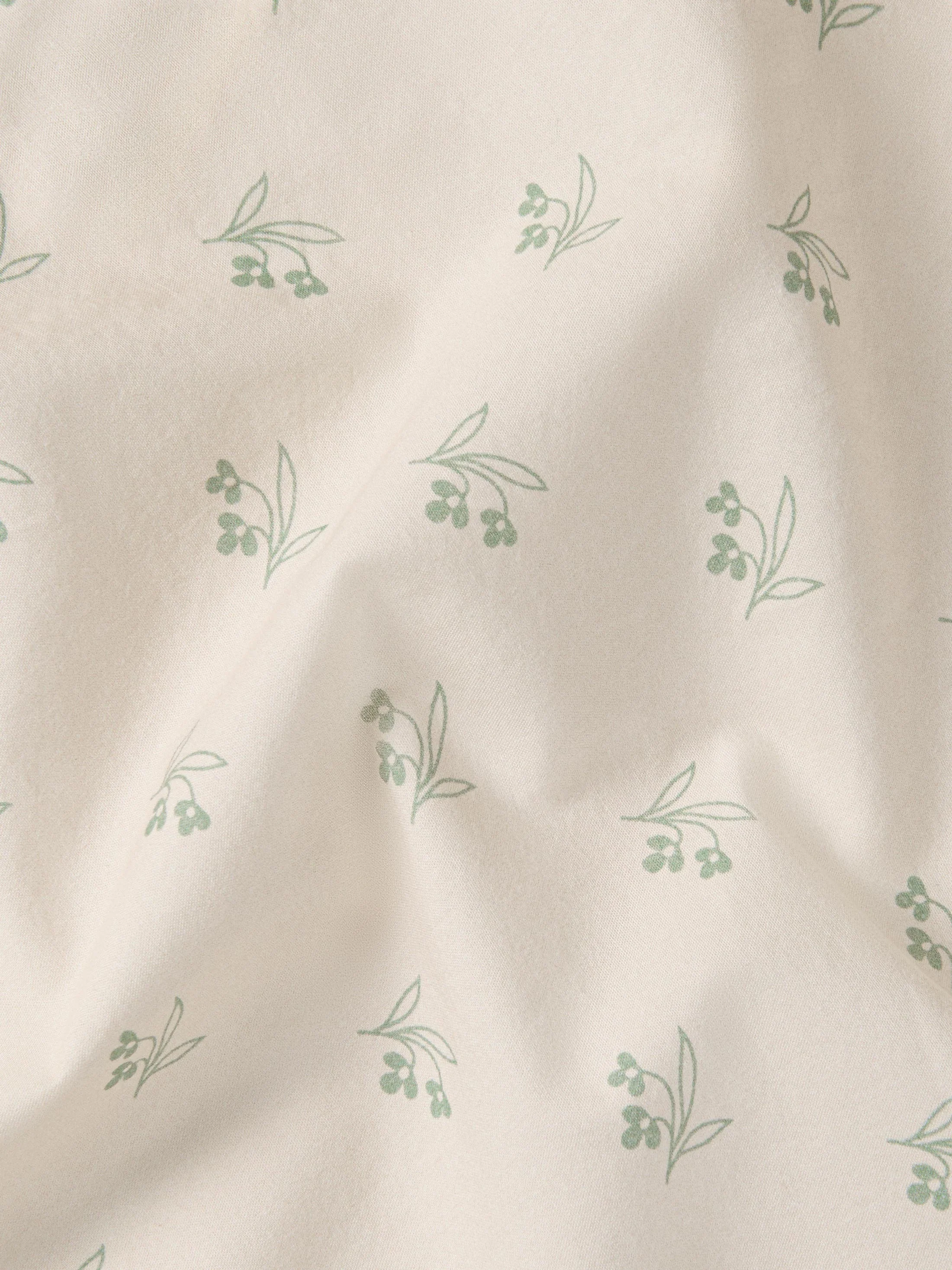 Mellow Green Martha Floral Cotton Frill Pillowcases (Pair) - Image 3