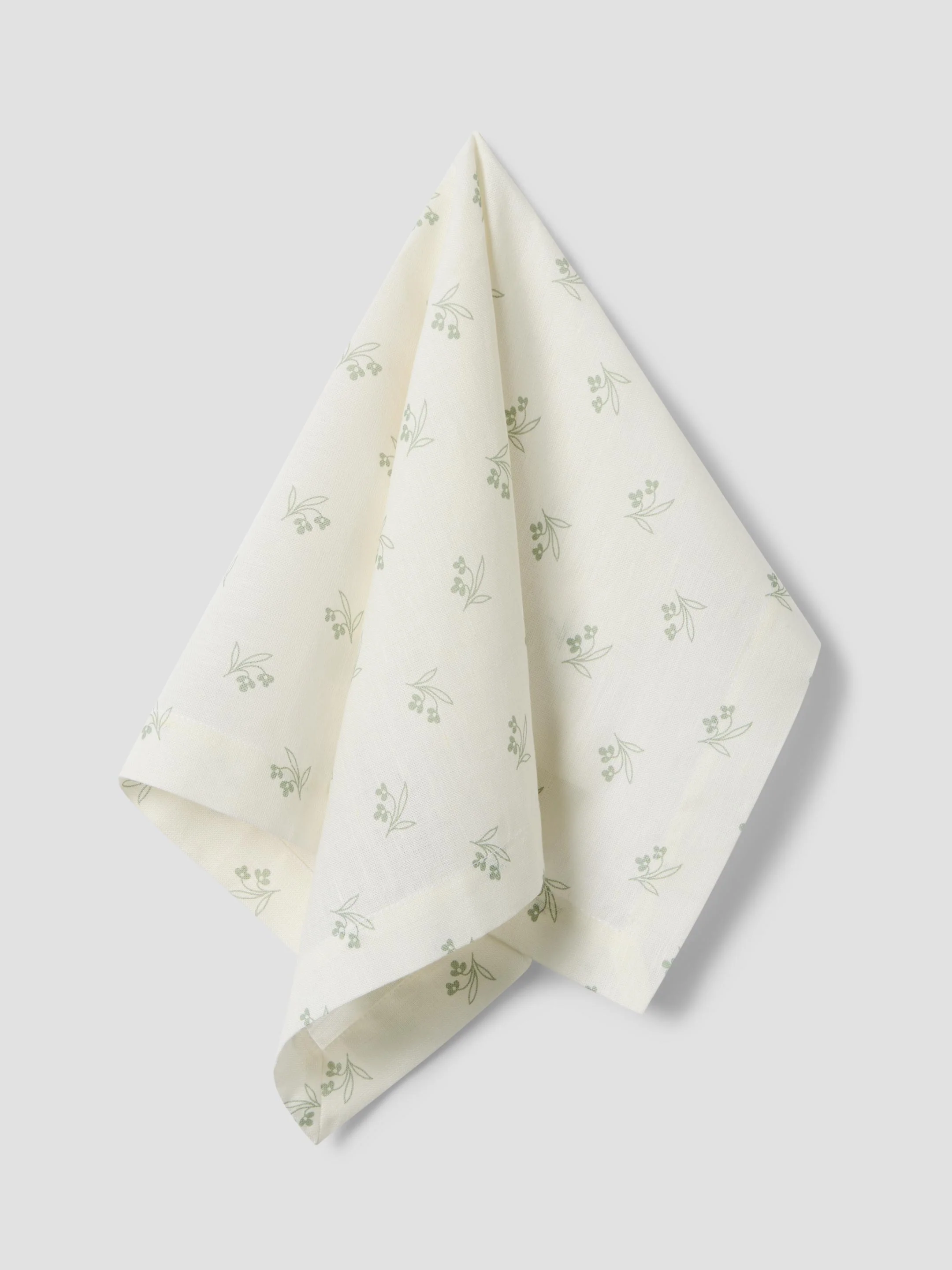 Mellow Green Martha Floral Linen Blend Napkins Set of 4 - Image 4