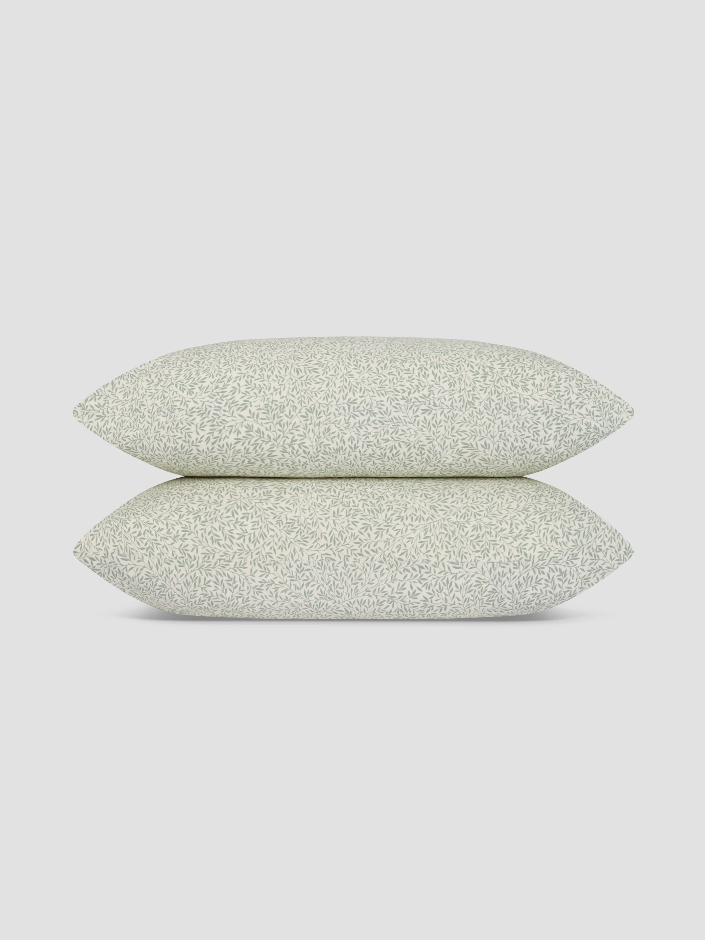 Mellow Green Standen Cotton Pillowcases (Pair) - Image 2