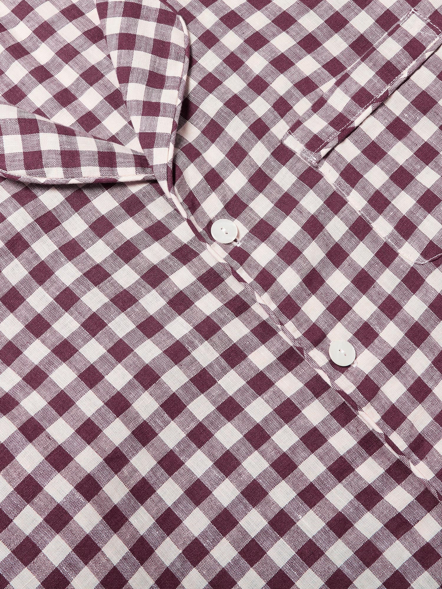 Men's Berry Gingham Pajama Shirt - Image 3