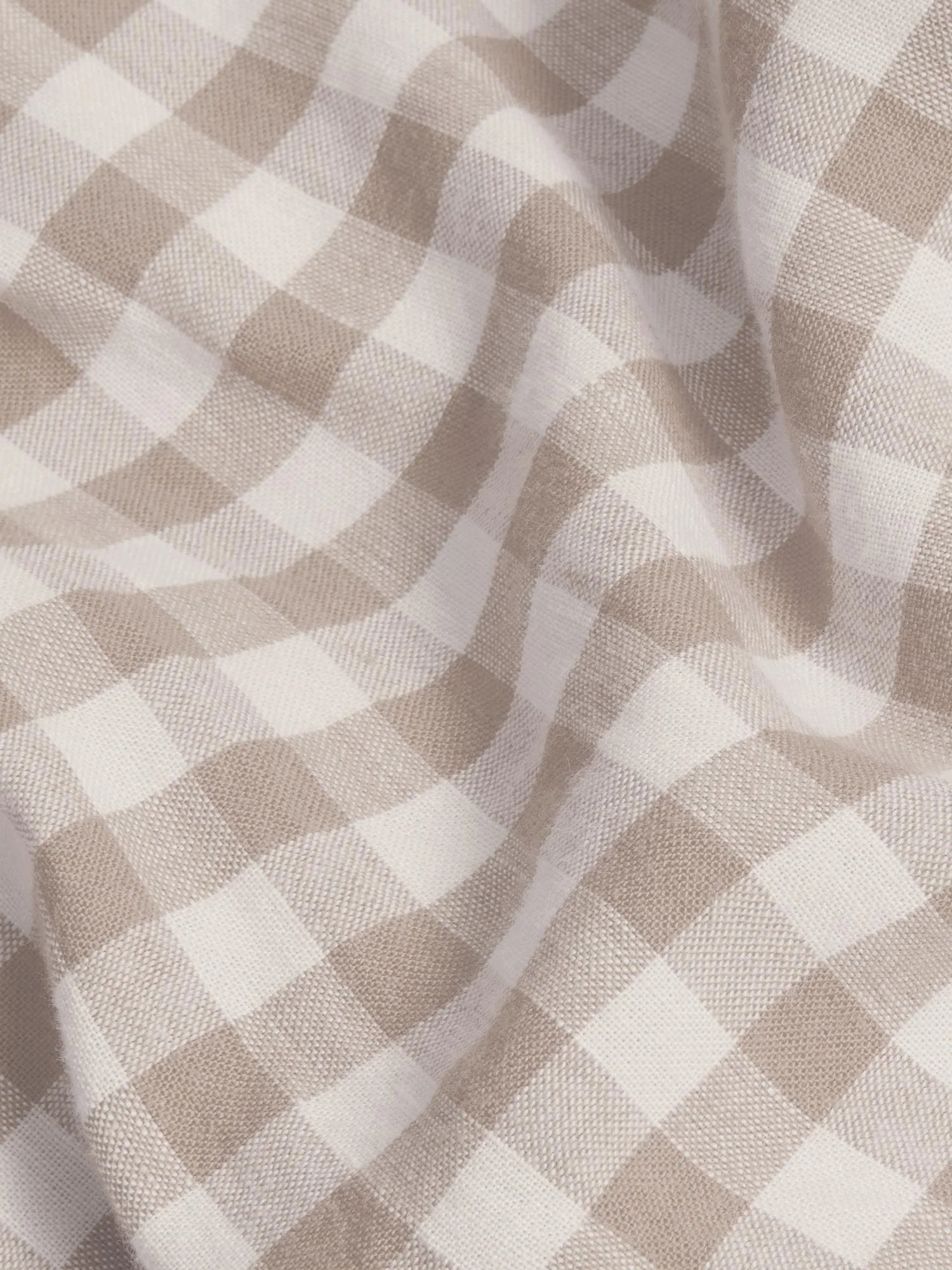 Mushroom Gingham 100% Linen Duvet Cover - Image 4