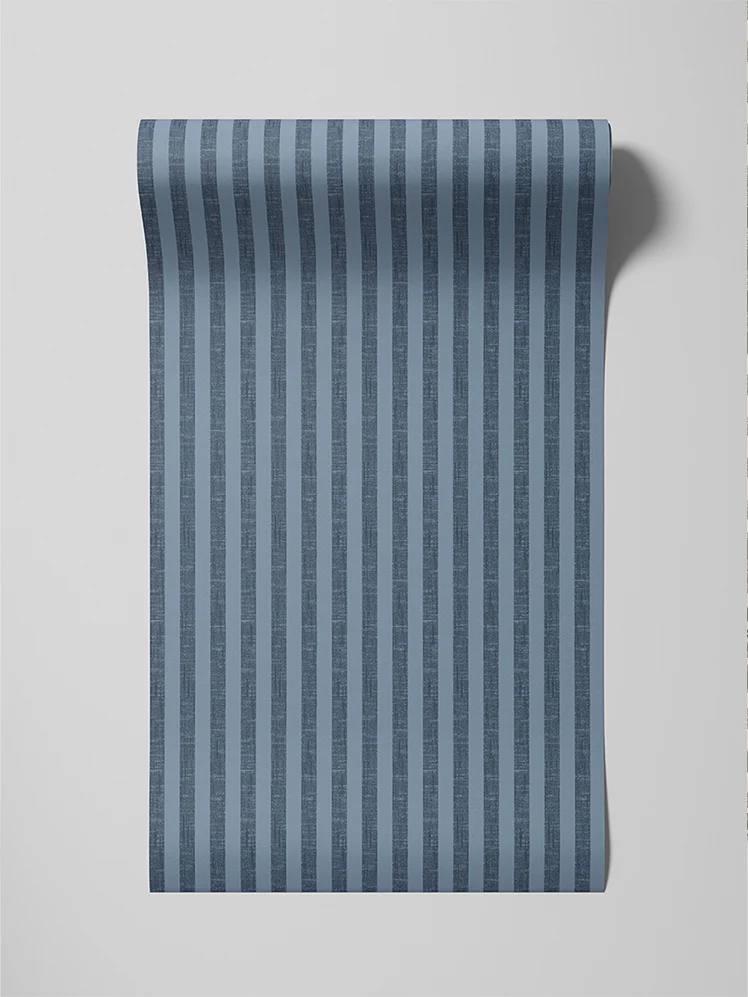 Navy Pembroke Stripe Wallpaper - Image 3