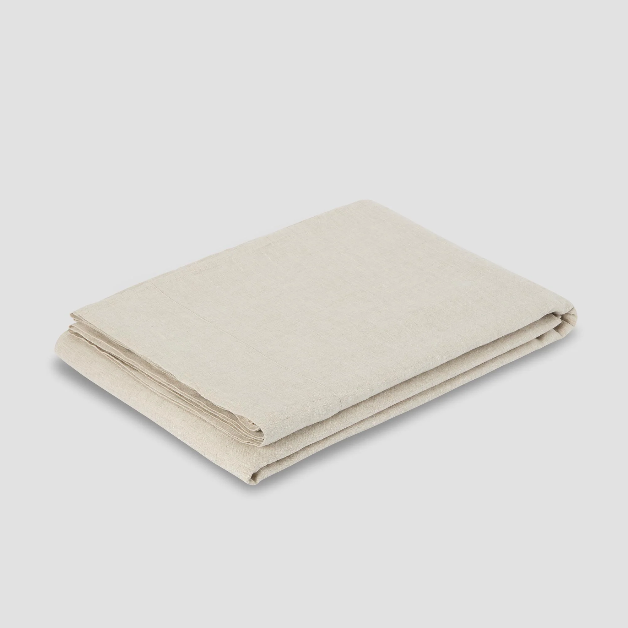 Oatmeal 100% Linen Flat Sheet - Image 2