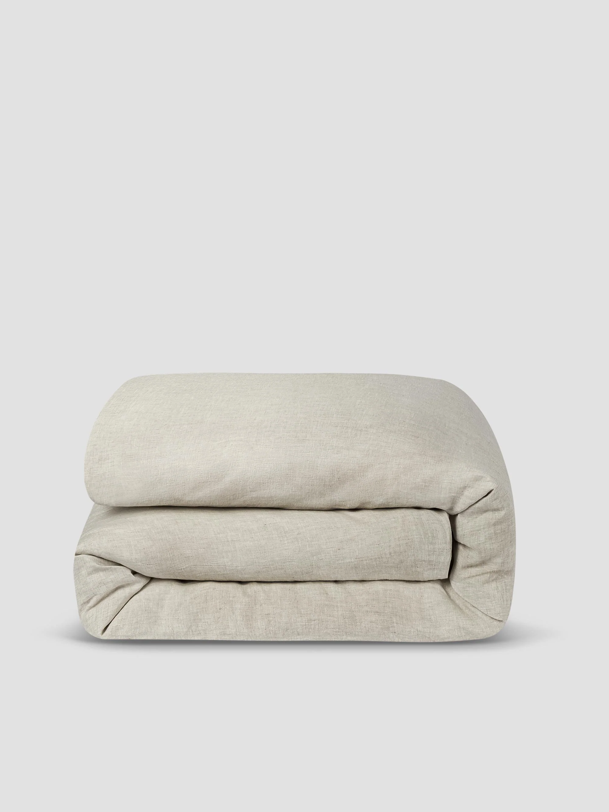Oatmeal Linen Blend Duvet Cover - Image 3
