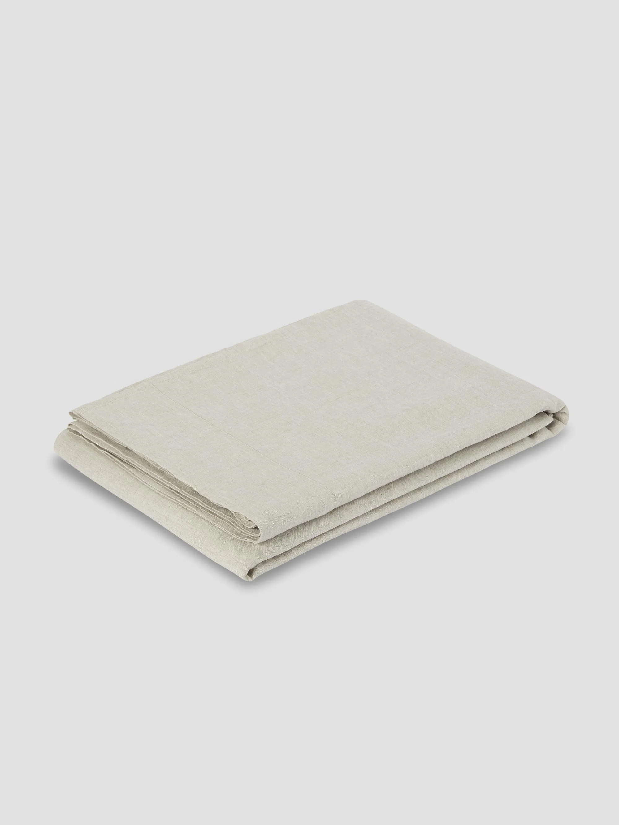 Oatmeal Linen Blend Flat Sheet - Image 2