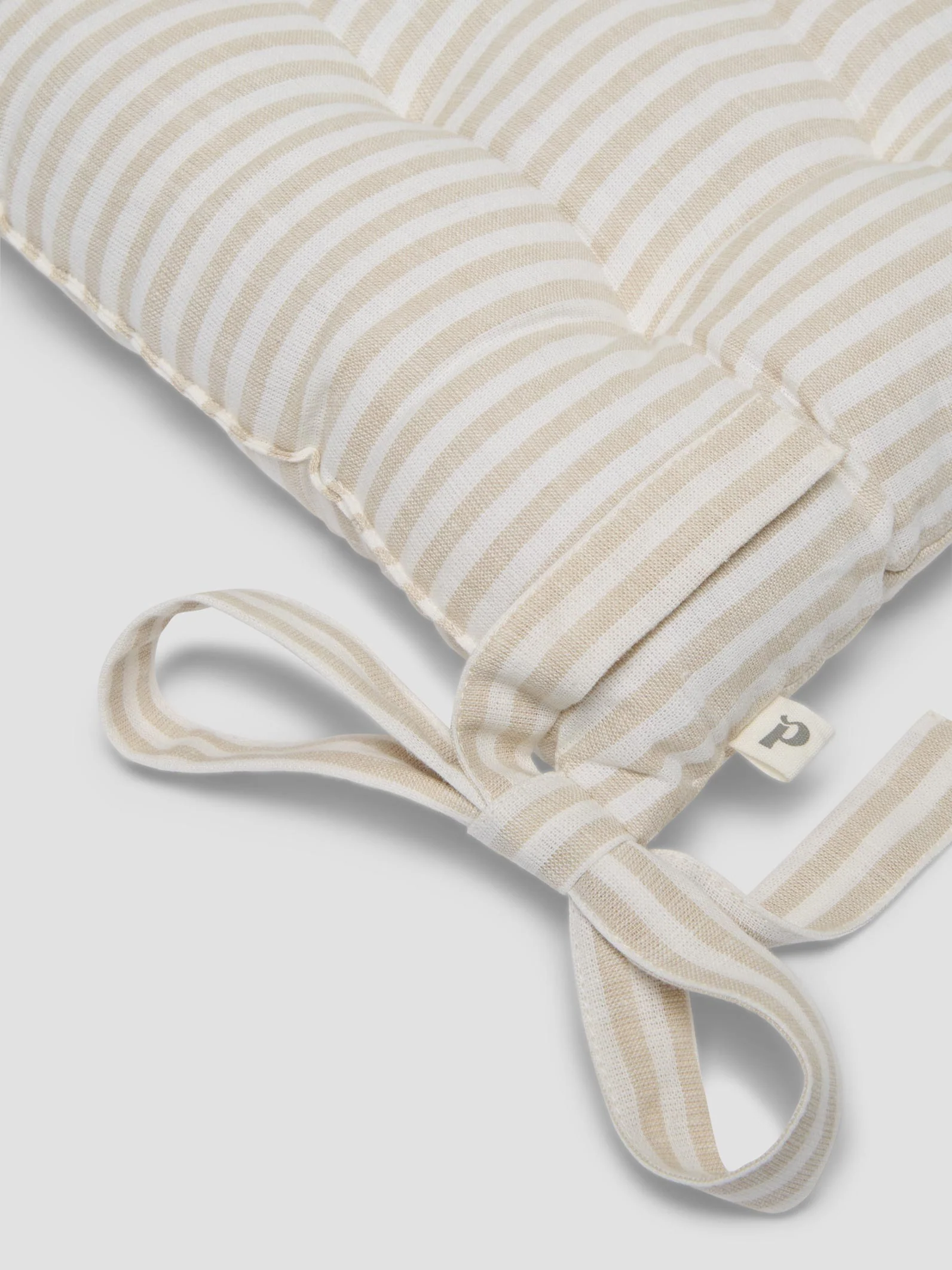Oatmeal Stripe Linen Blend Seat Pad - Image 3