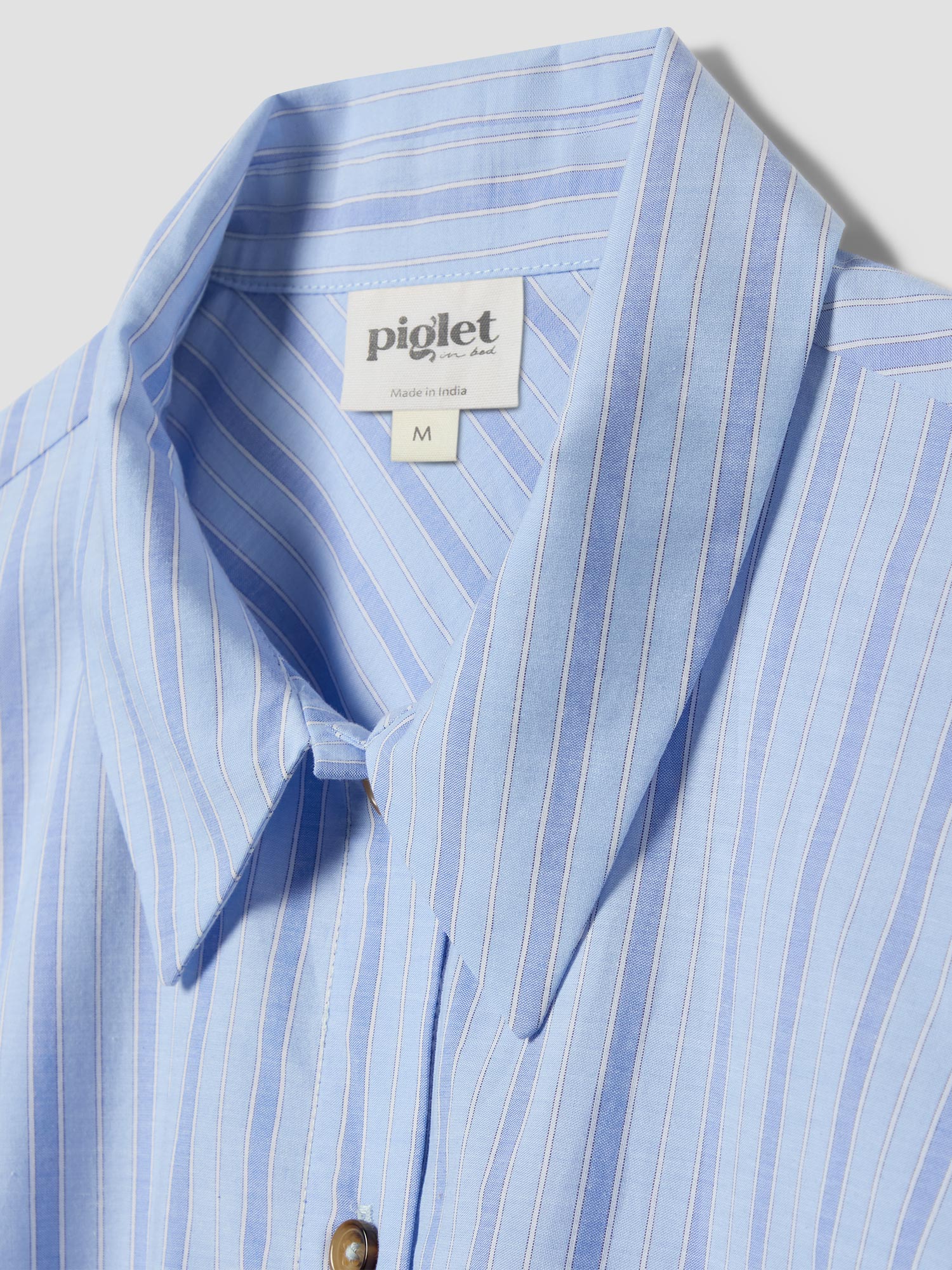 Pale Blue Favorite Shirt Stripe Cotton Nightshirt - Image 5