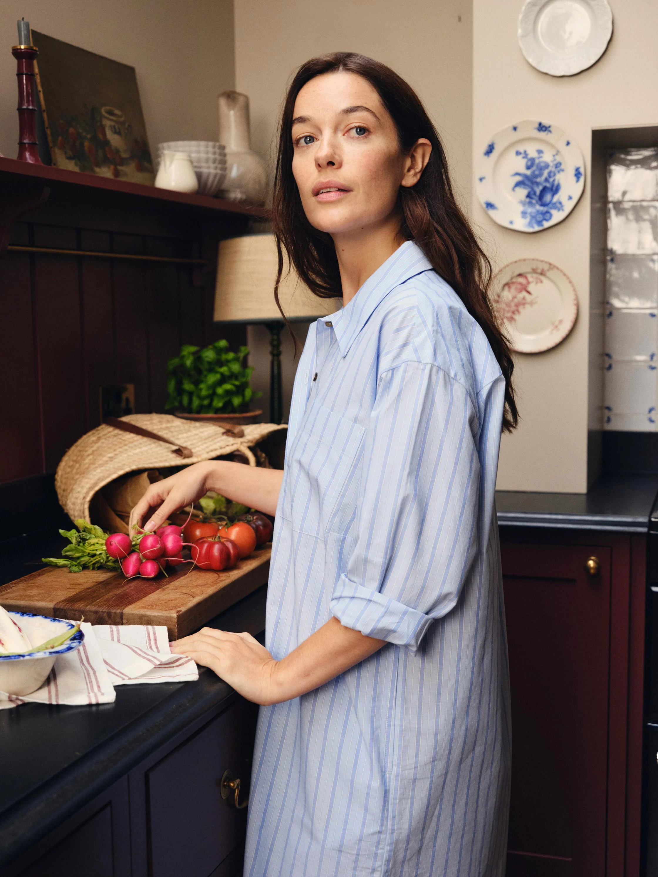 Pale Blue Favorite Shirt Stripe Cotton Nightshirt - Image 6
