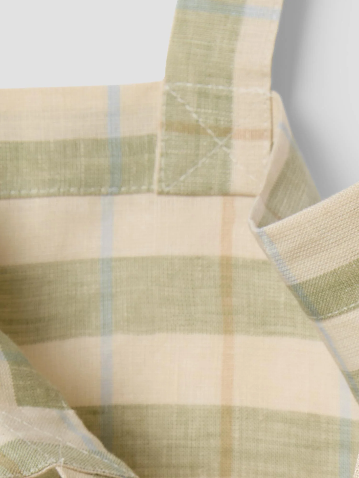 Pear Check Stripes 100% Linen Tote Bag - Image 2