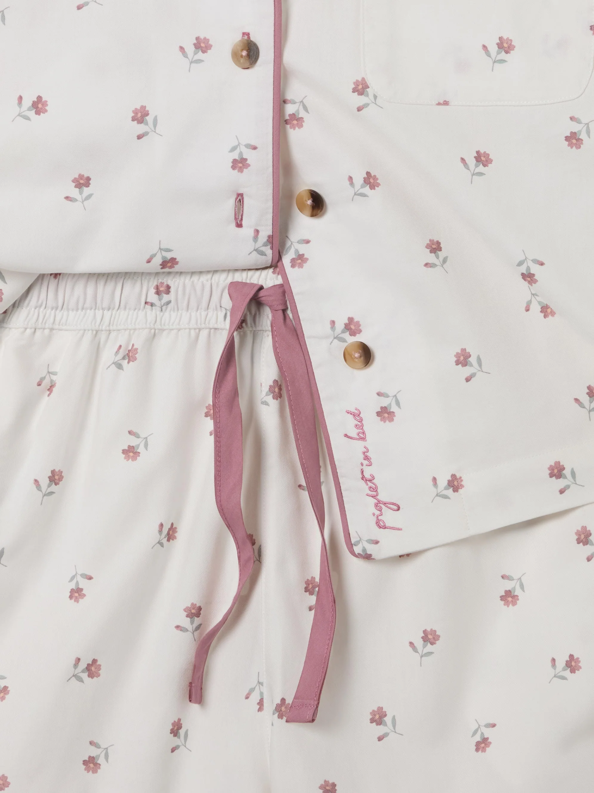 Pearl Posy Bud Cotton Shorts Set - Image 3