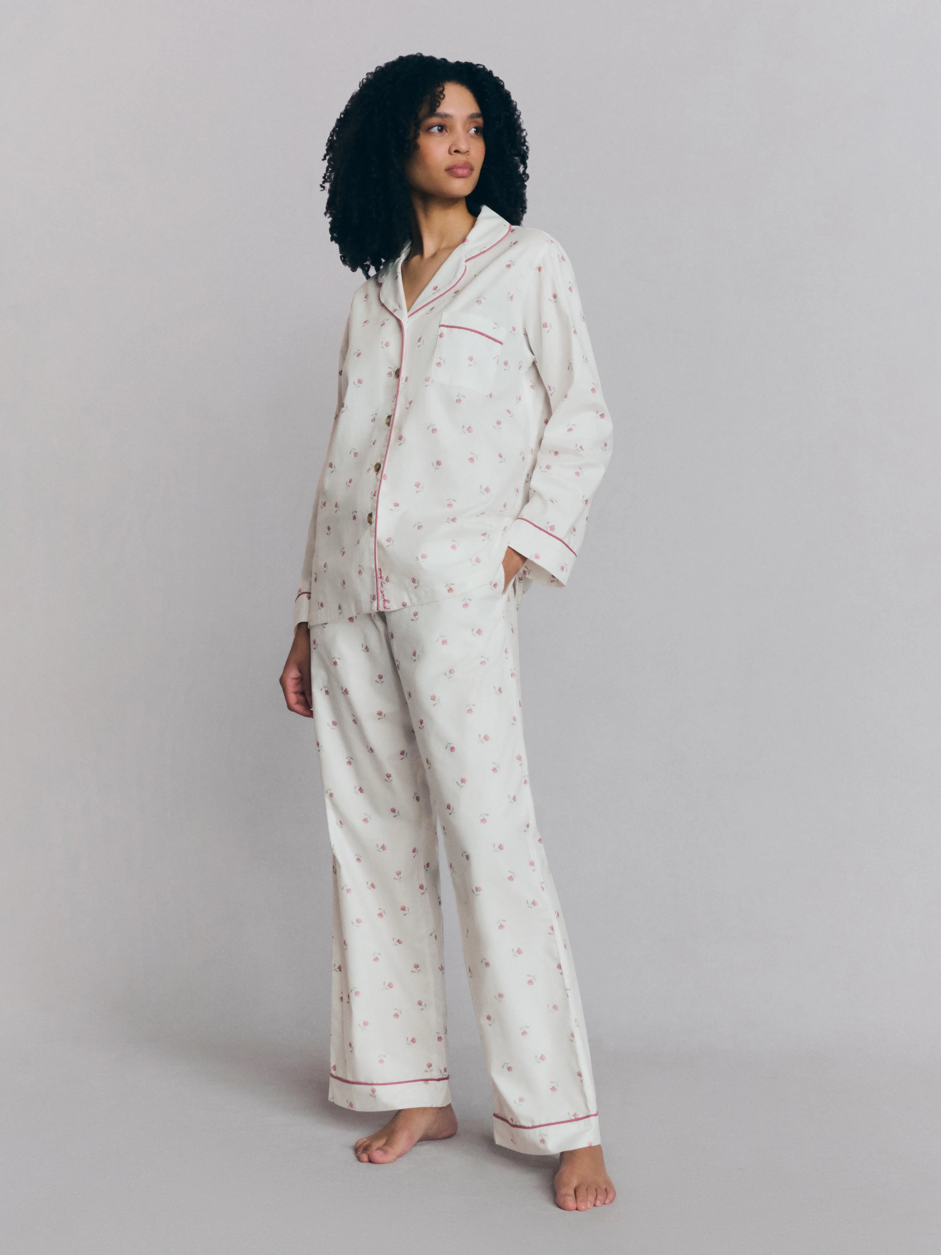 Pearl Posy Bud Cotton Pants Set