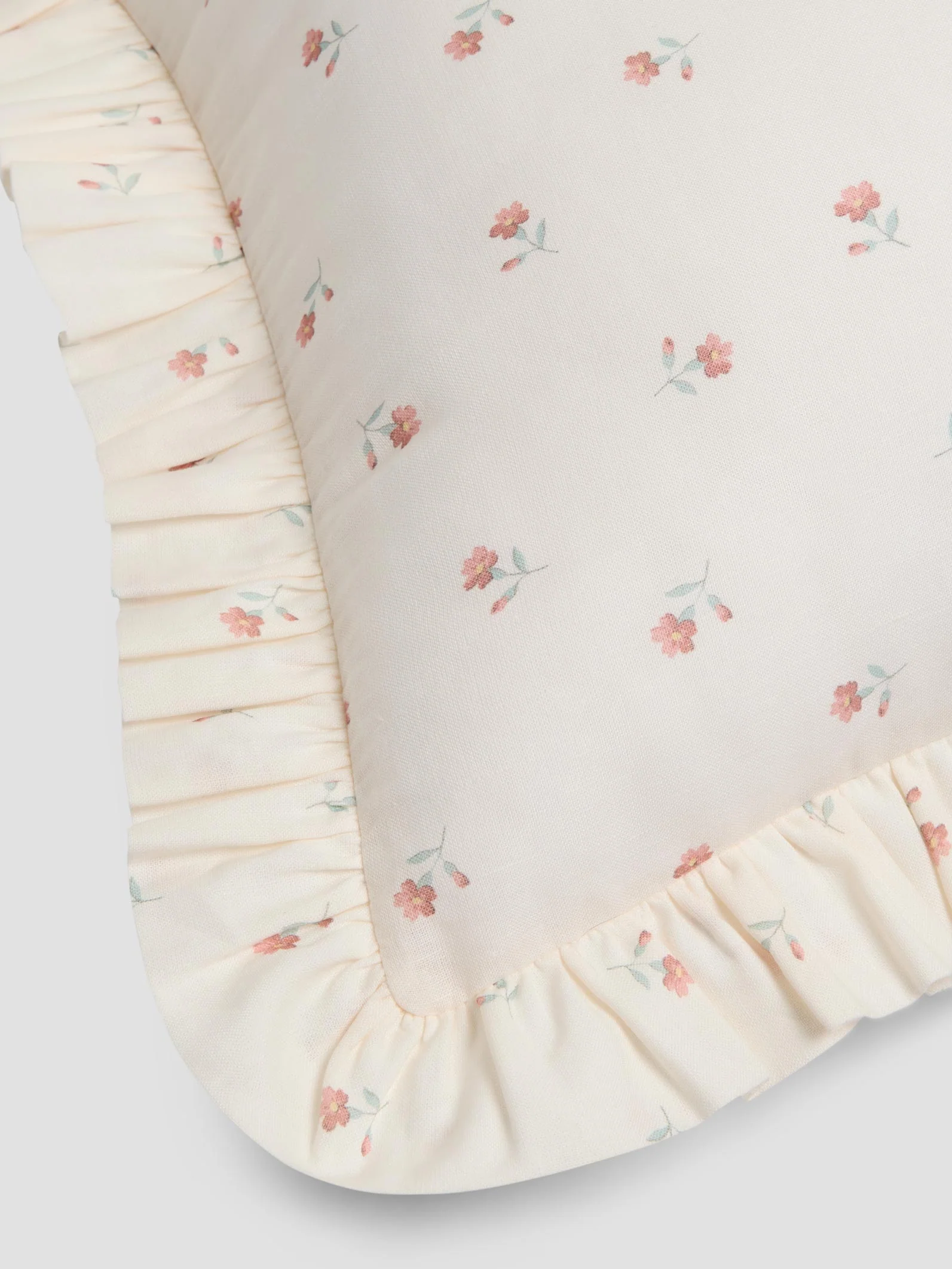 Pearl Posy Bud Frill Linen Blend Filled Cushion - Image 3