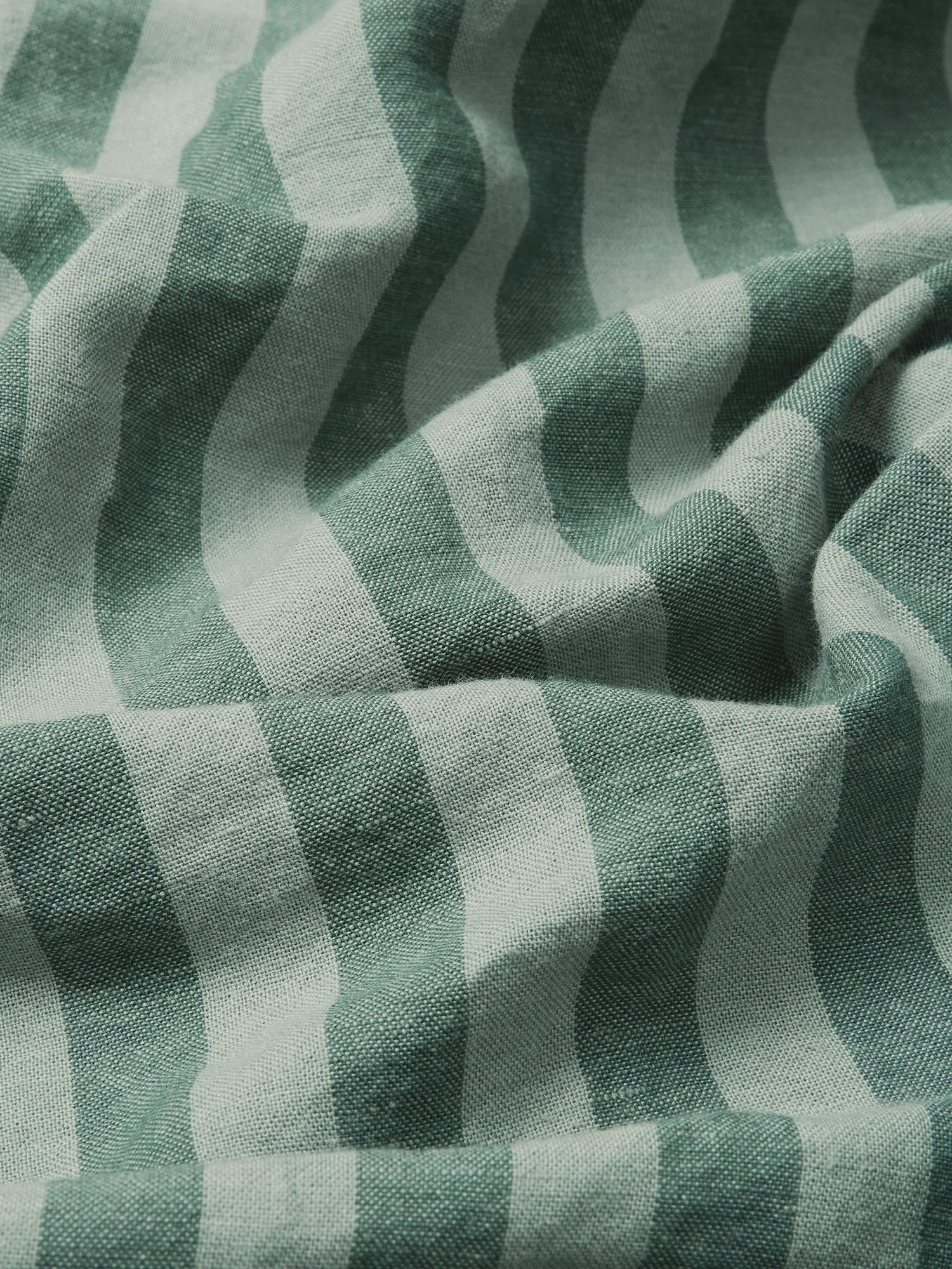 Pine Green Pembroke Stripe Linen Blend Sheet Set - Image 2