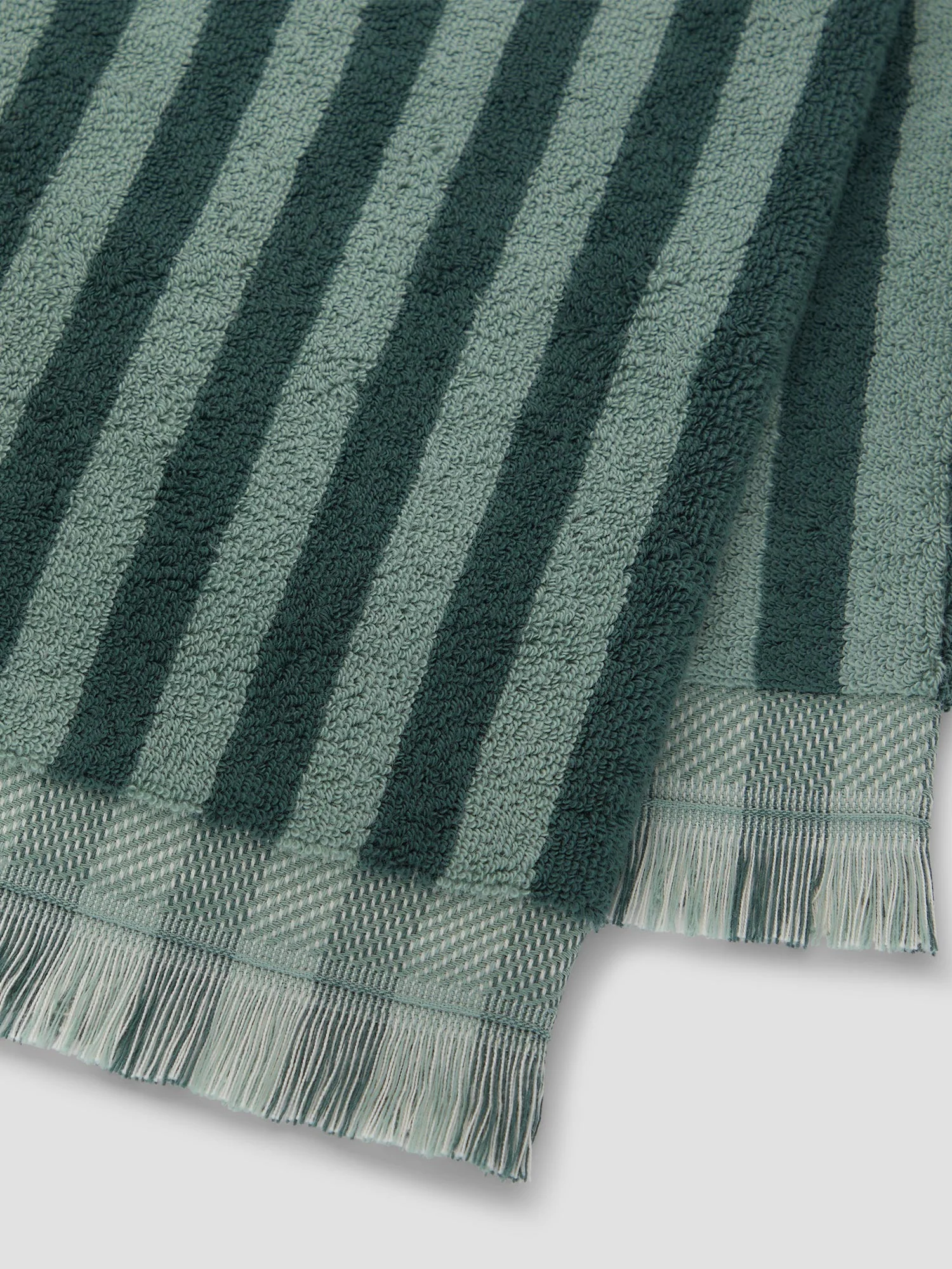 Pine Green Pembroke Stripe Cotton Towels - Image 5