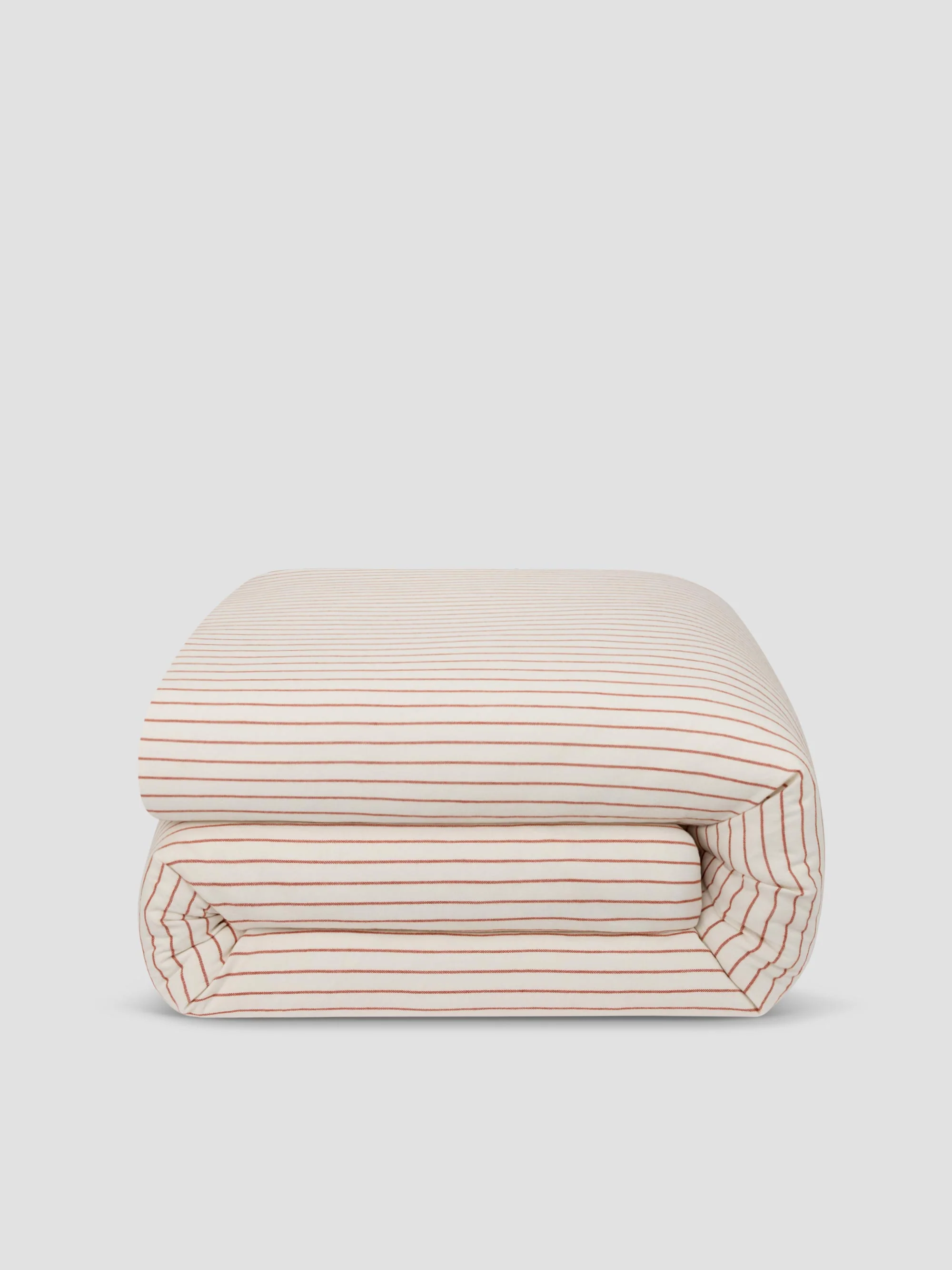 Red Clayton Stripe Flannel Cotton Duvet Cover - Image 3