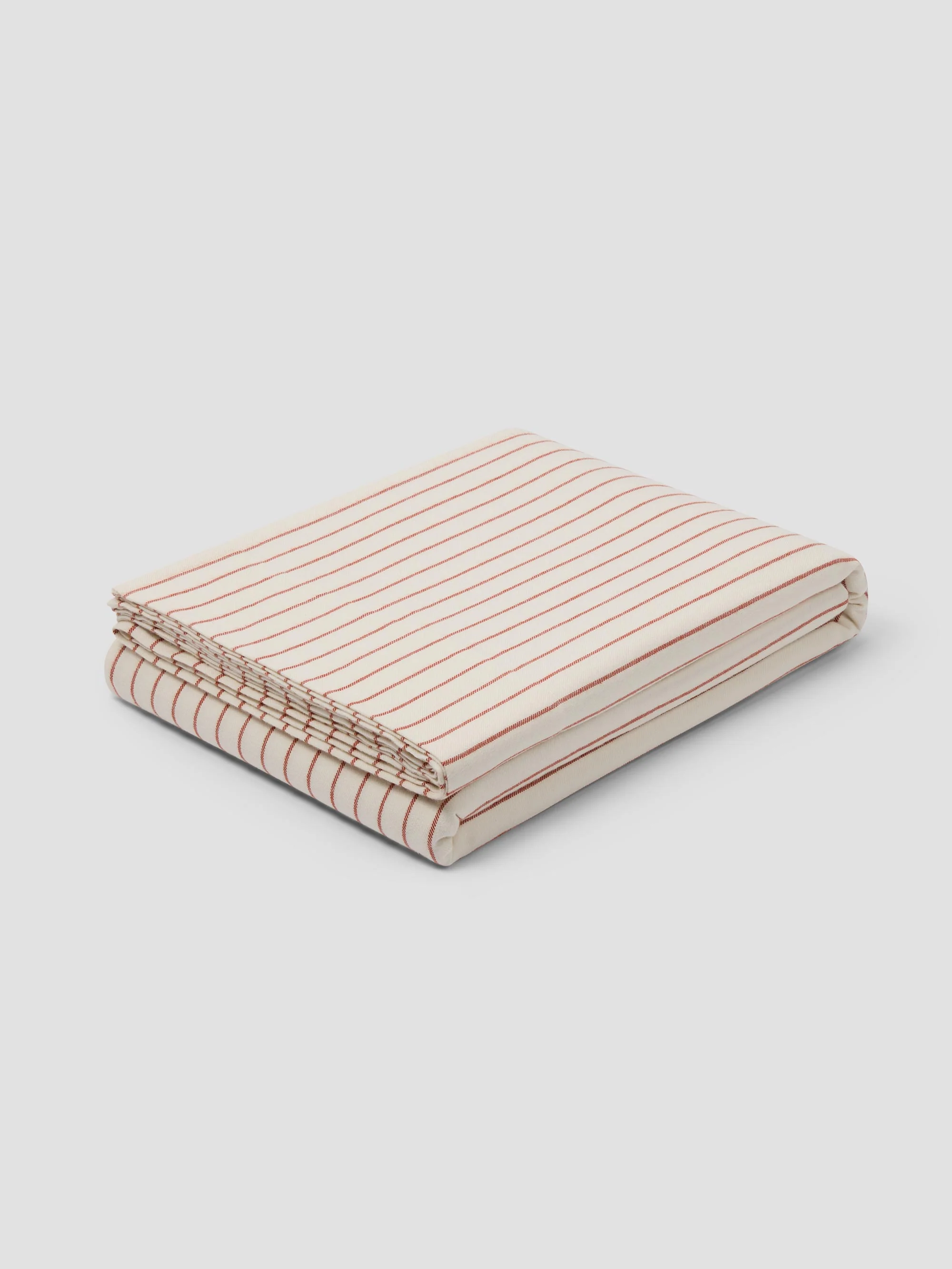Red Clayton Stripe Flannel Cotton Flat Sheet - Image 2