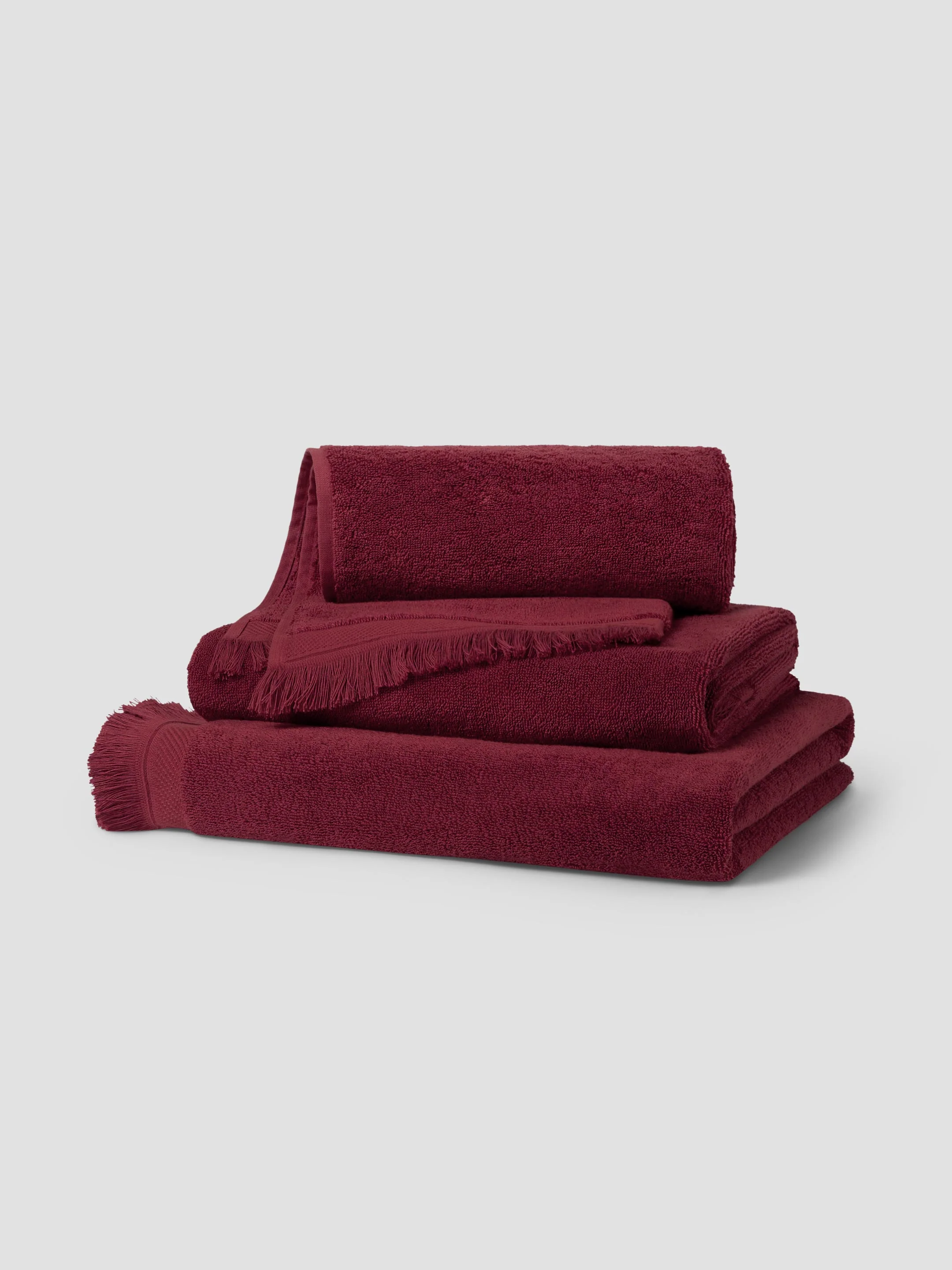 Rhubarb Fringe Edge Cotton Towels
