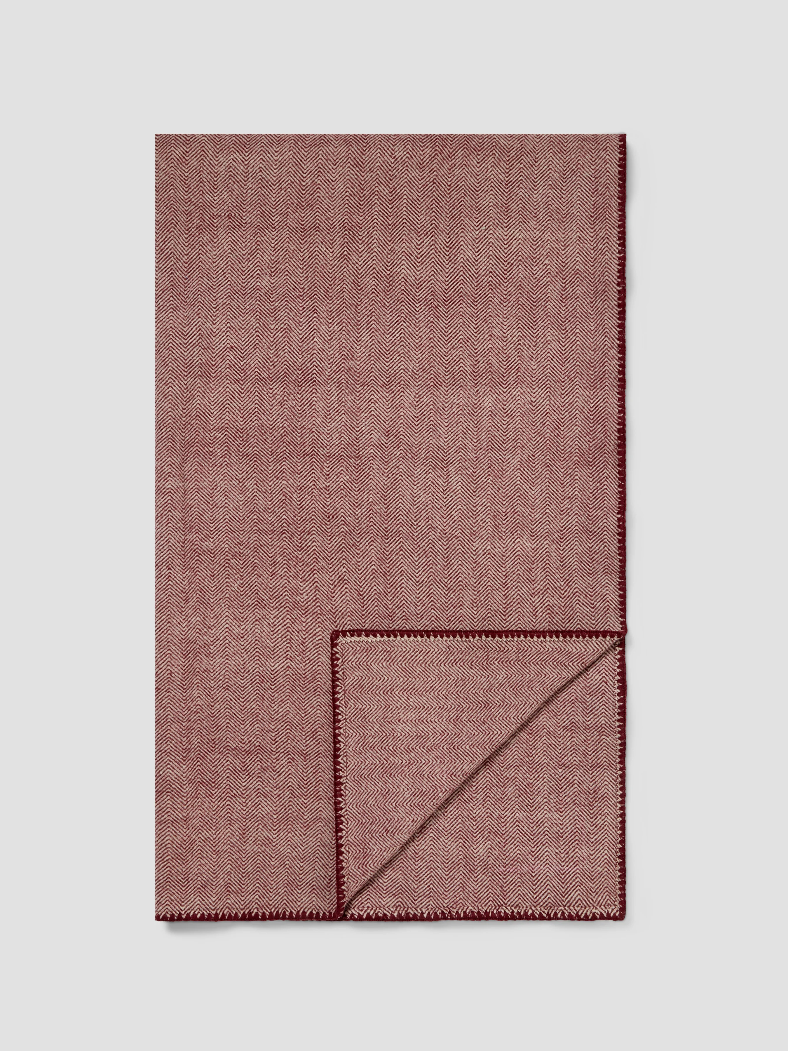 Rhubarb Herringbone Wool Blanket