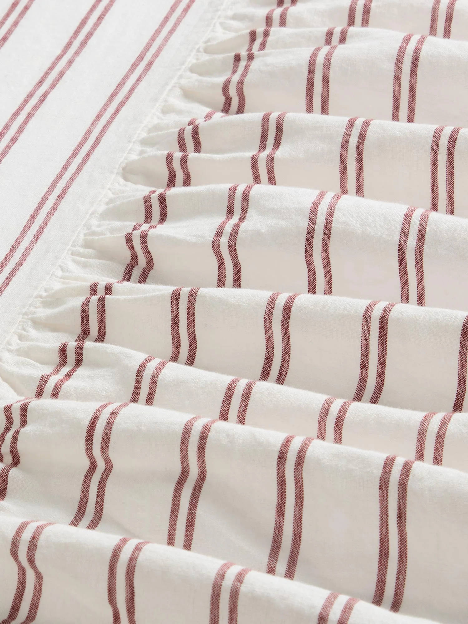 Rhubarb Kemptown Stripe Linen Blend Bed Skirt - Image 3