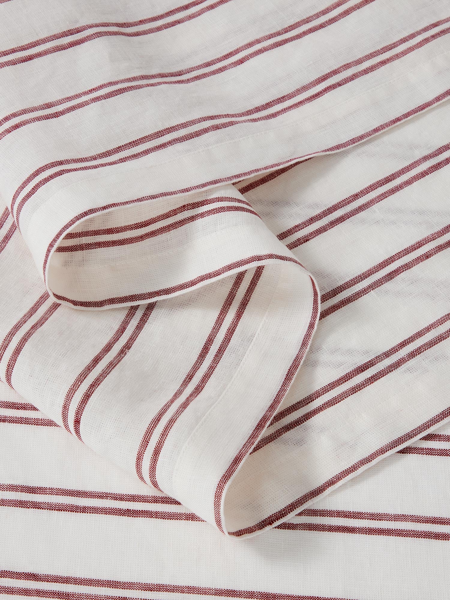 Rhubarb Kemptown Stripe Linen Blend Table Runner - Image 3