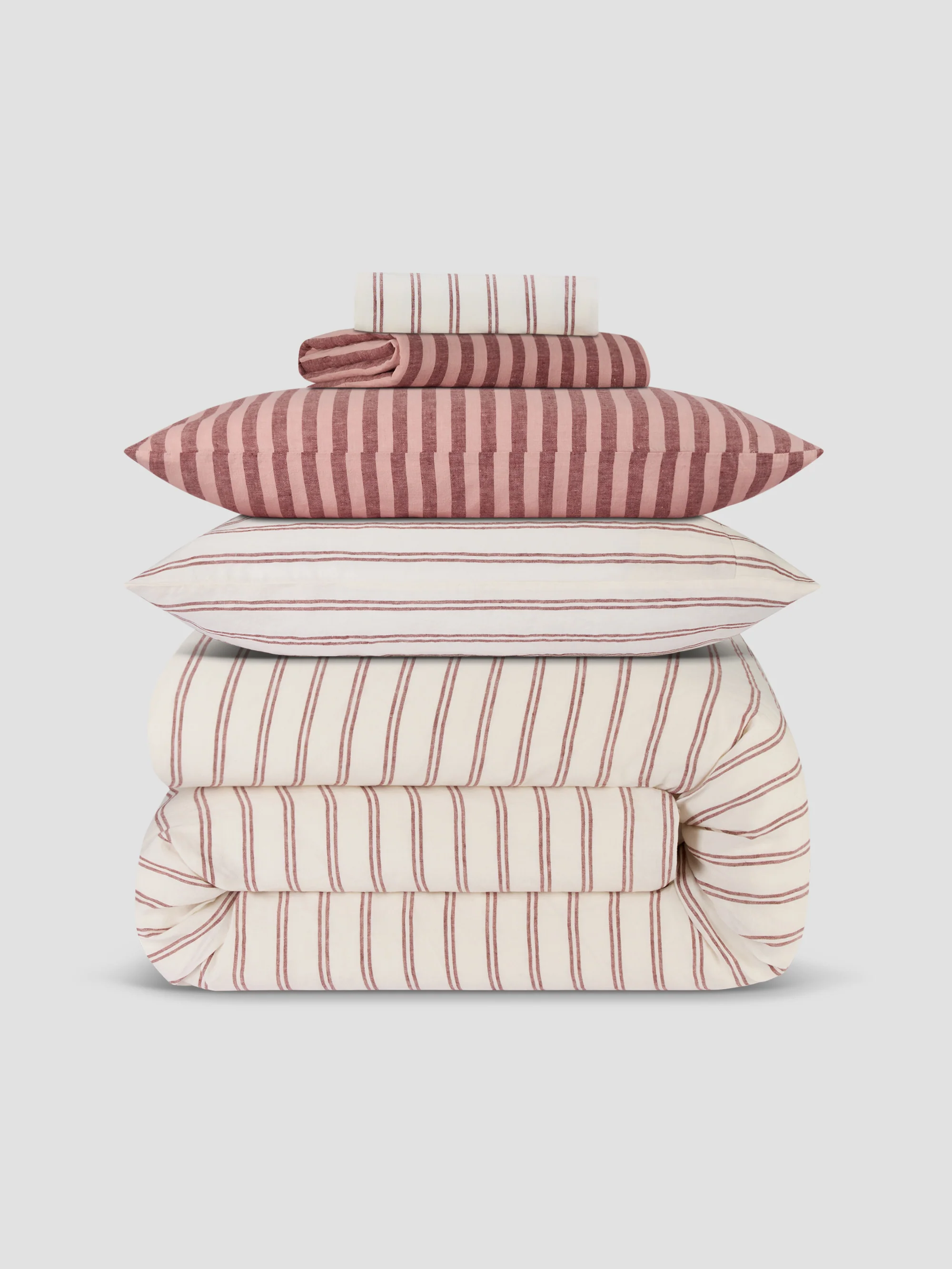 Rhubarb Rose & Kemptown Linen Blend Bedding Set