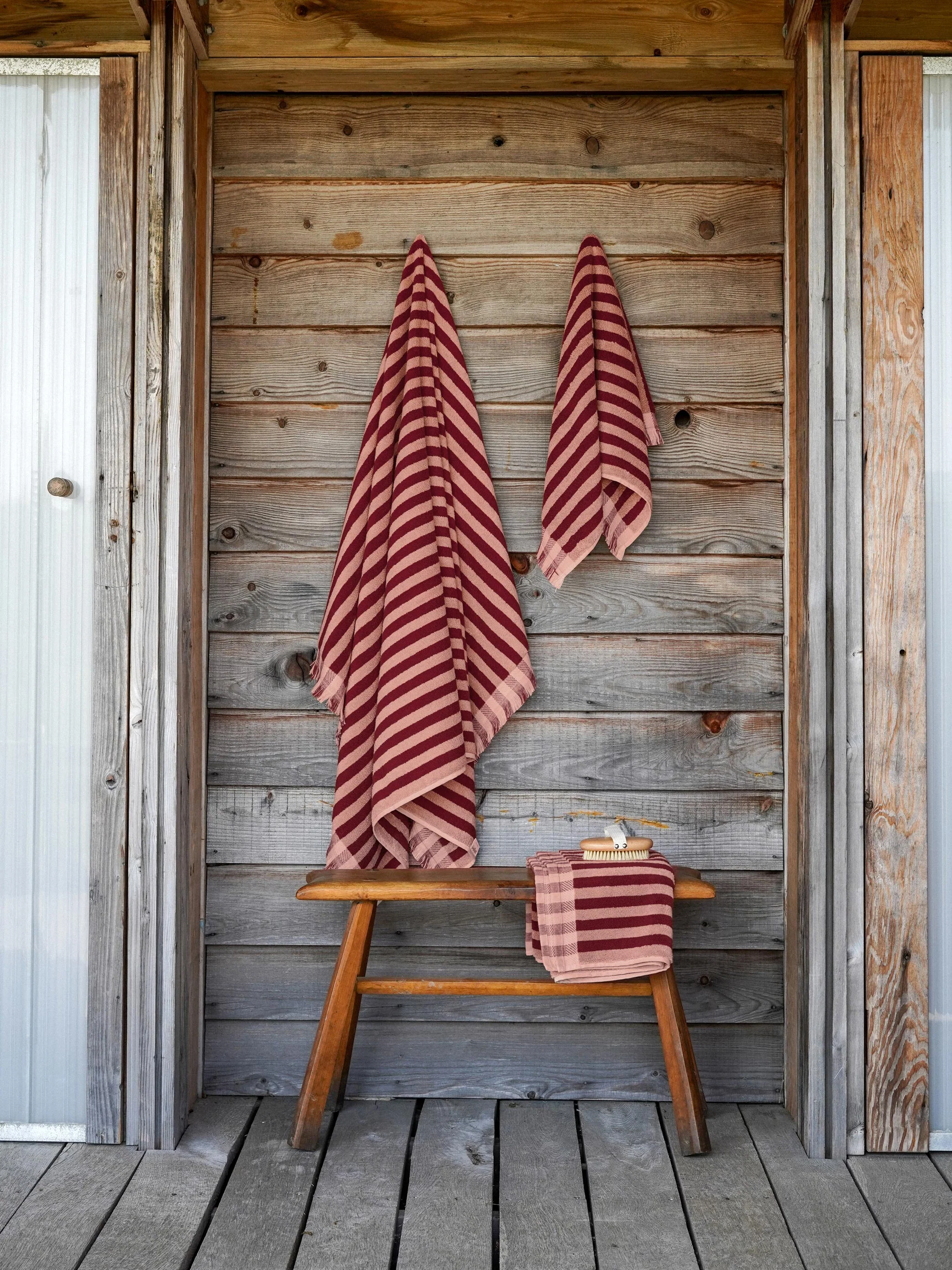 Rhubarb & Rose Pembroke Stripe Cotton Towels - Image 3