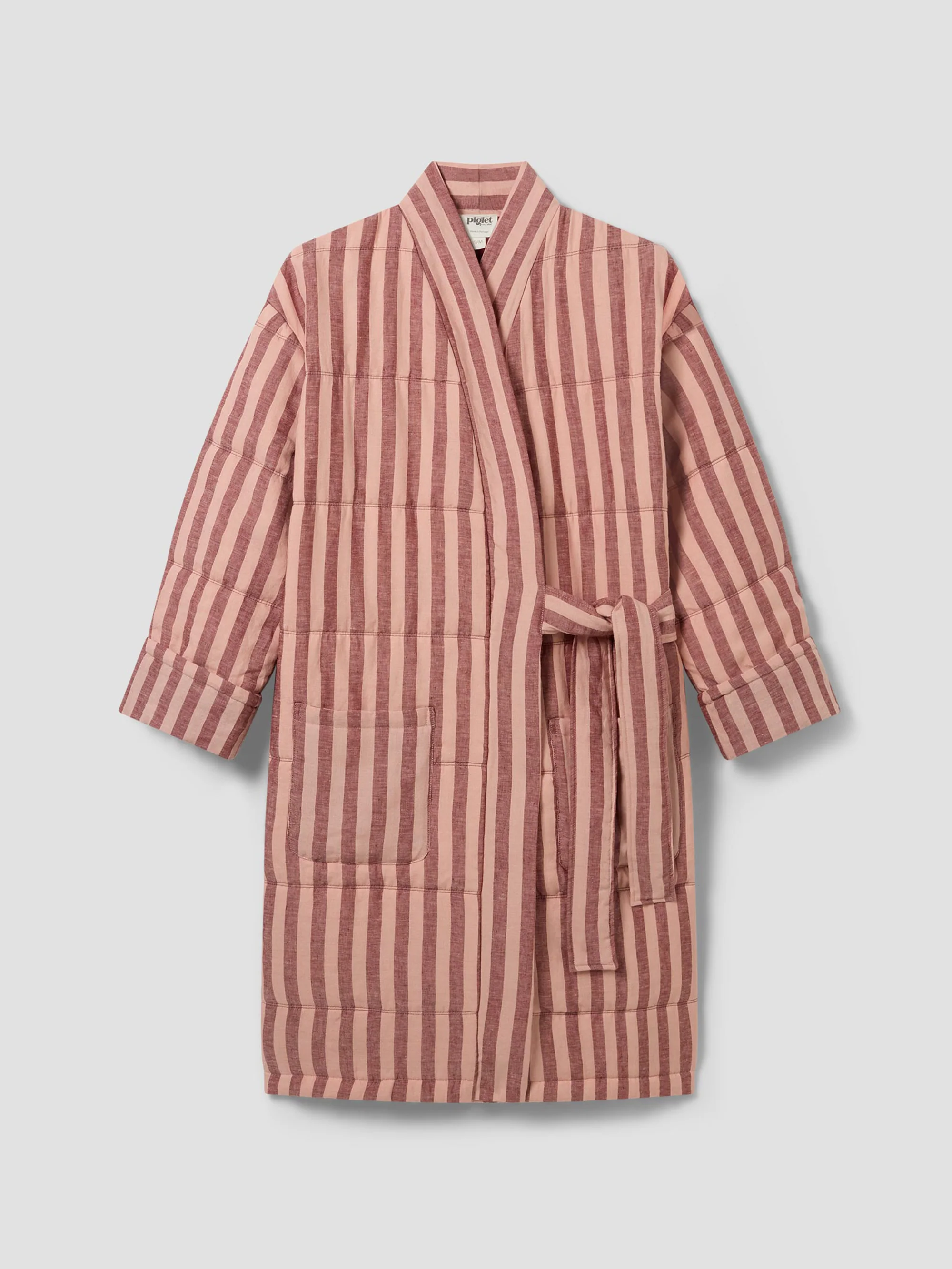 Rhubarb & Rose Pembroke Stripe Linen Blend Housecoat - Image 4