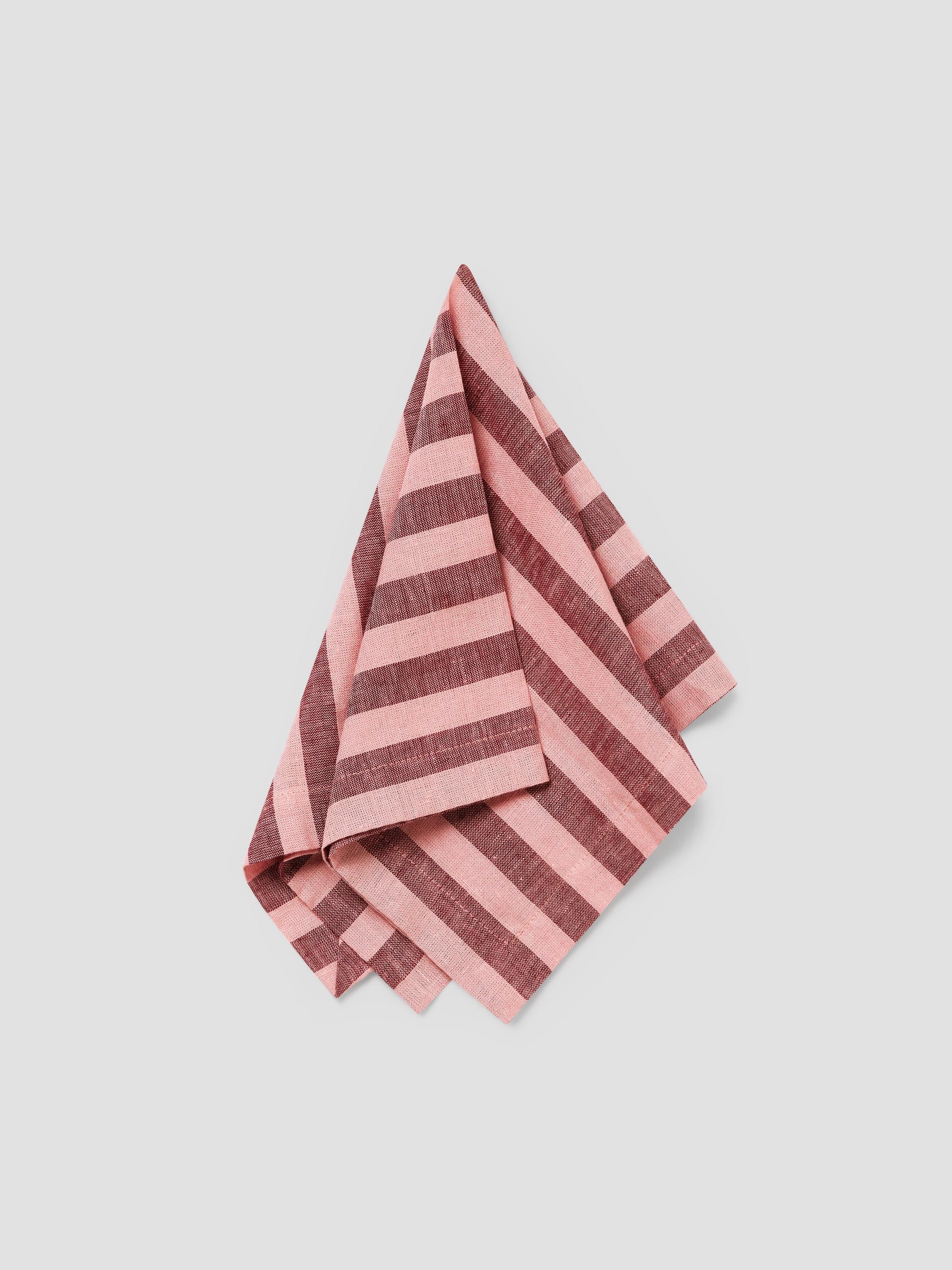 Rhubarb & Rose Pembroke Stripe Linen Blend Napkins Set of 4 - Image 2