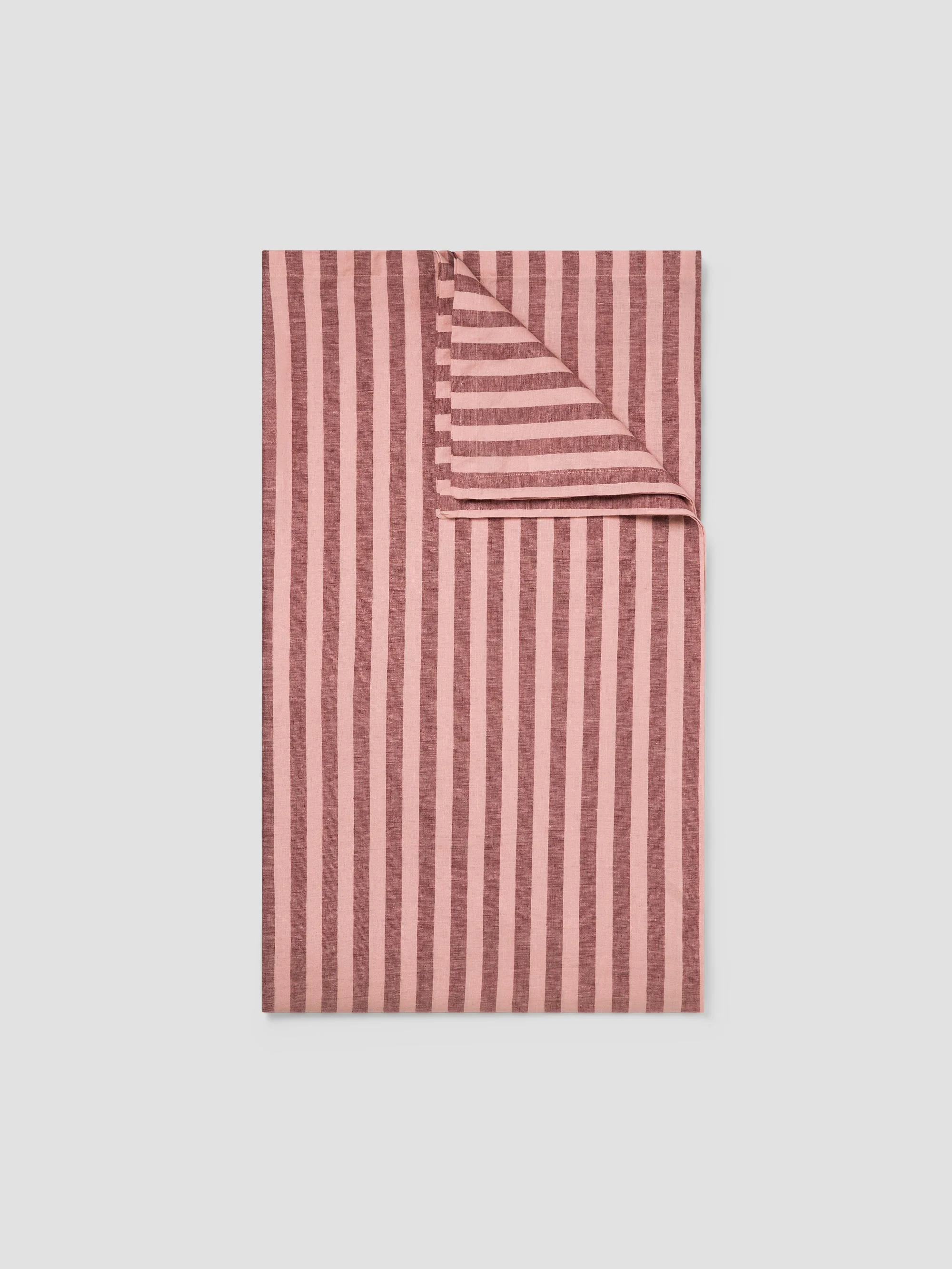 Rhubarb & Rose Pembroke Stripe Linen Blend Tablecloth - Image 2