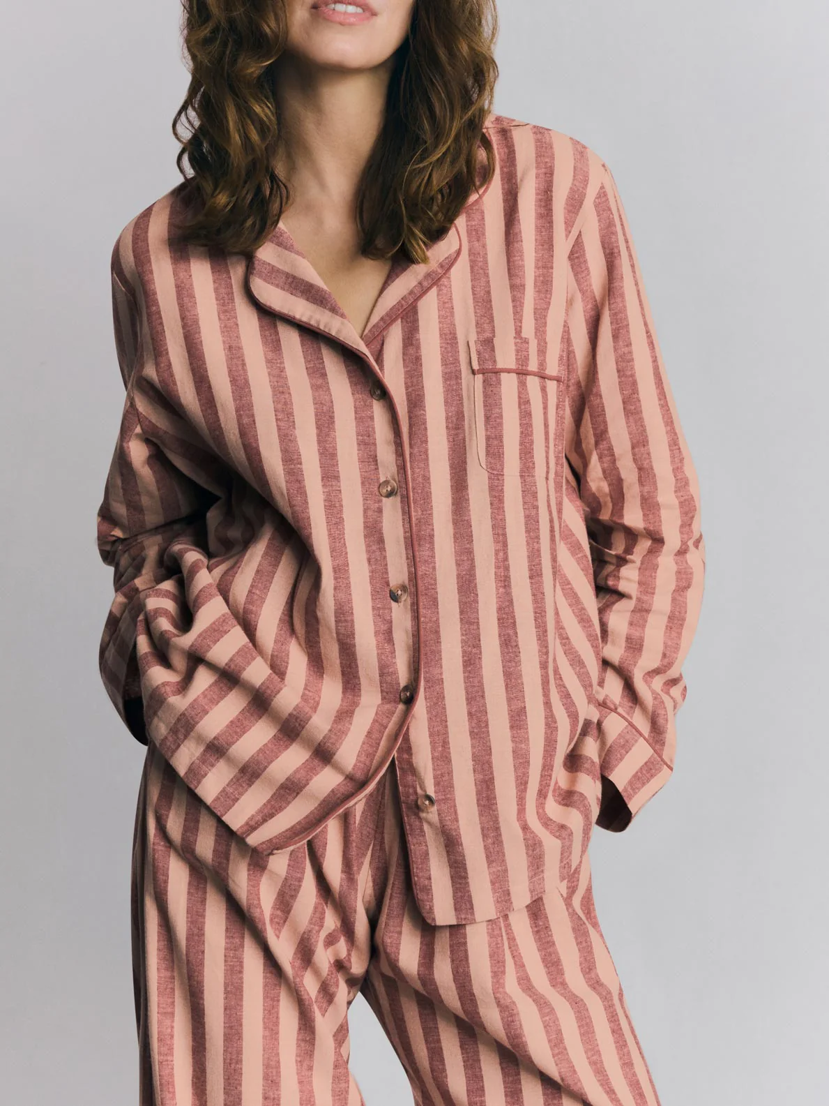 Rhubarb & Rose Pembroke Stripe Linen Blend Pajama Set - Image 2