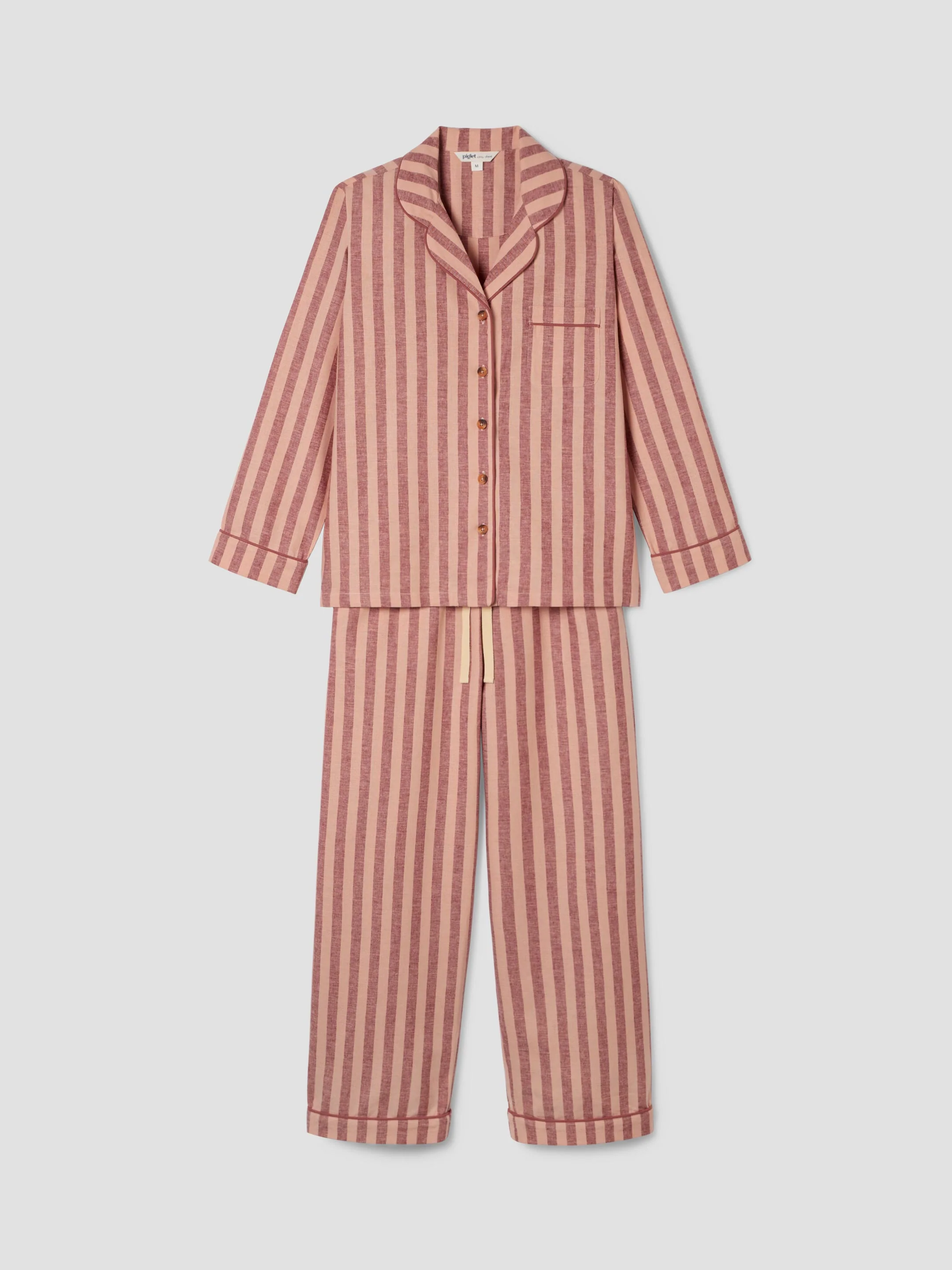 Rhubarb & Rose Pembroke Stripe Linen Blend Pajama Set - Image 6