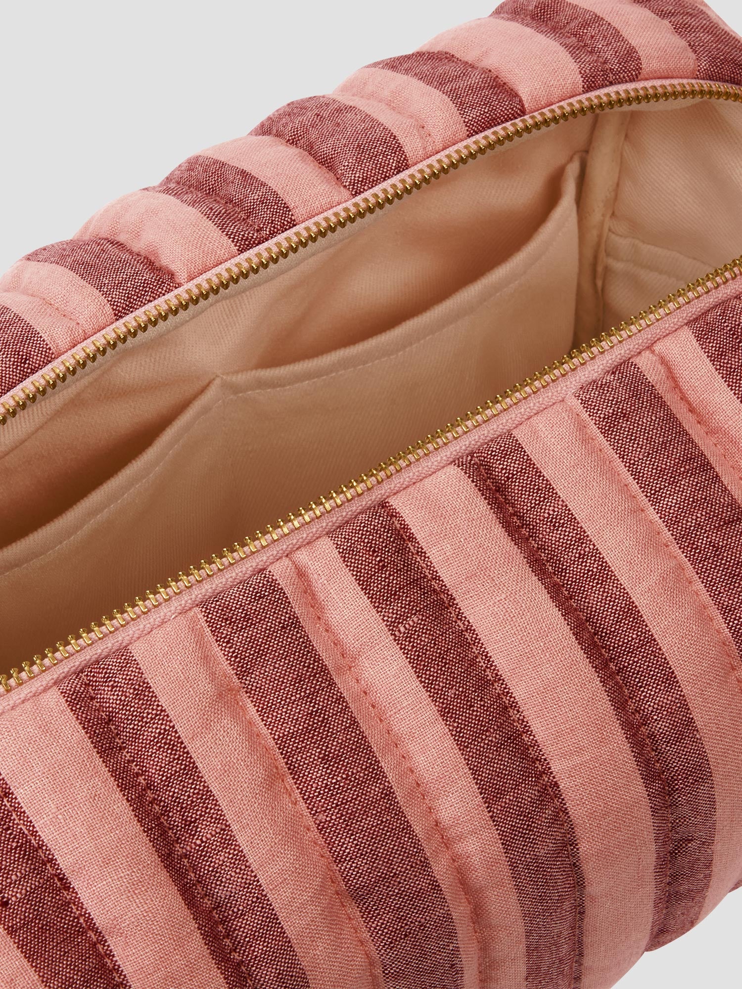 Rhubarb & Rose Pembroke Stripe Linen Blend Wash Bag - Image 2
