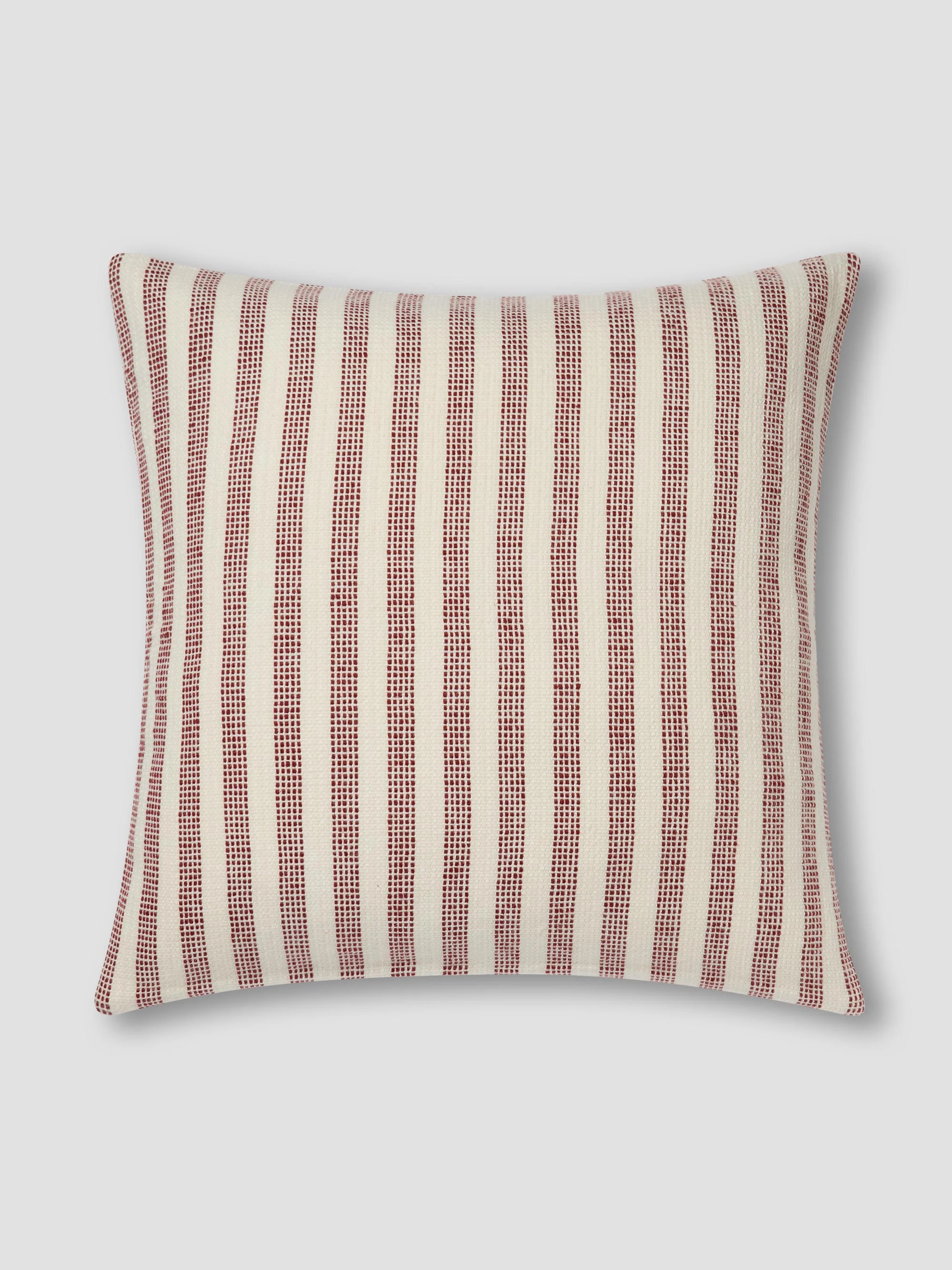 Rust Red Pembroke Stripe Wool Cushion Cover