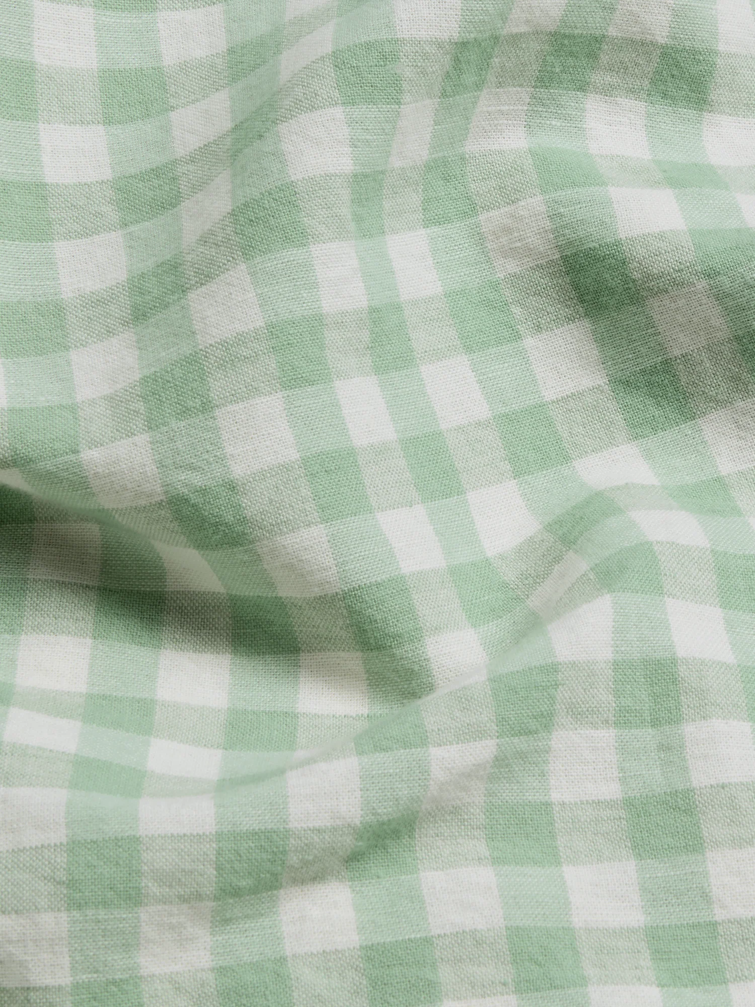Sage Green Gingham Linen Blend Sheet Set - Image 2