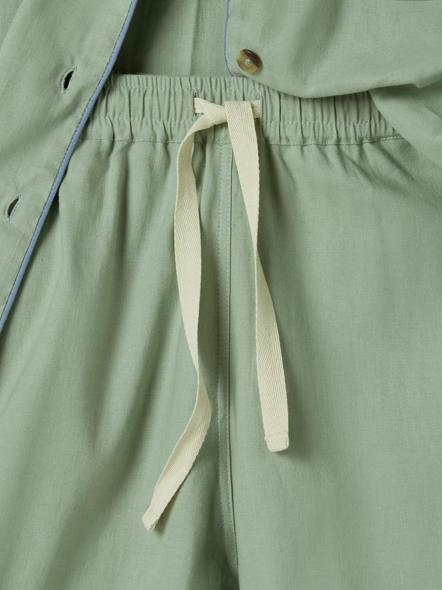 Sage Green Linen Blend Pajama Short Set - Image 3