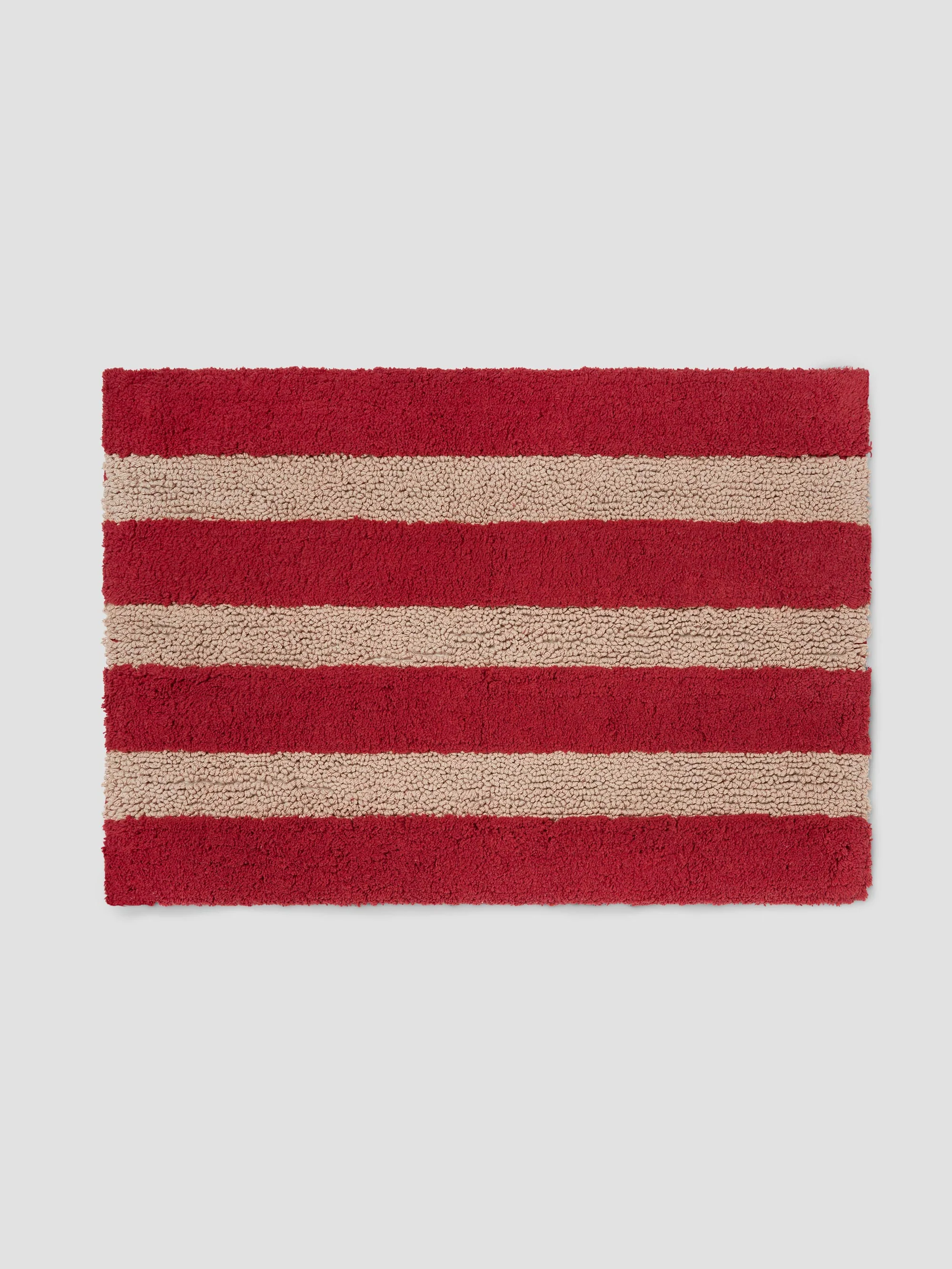 Sandstone Red Pembroke Stripe Cotton Bath Mat - Image 3