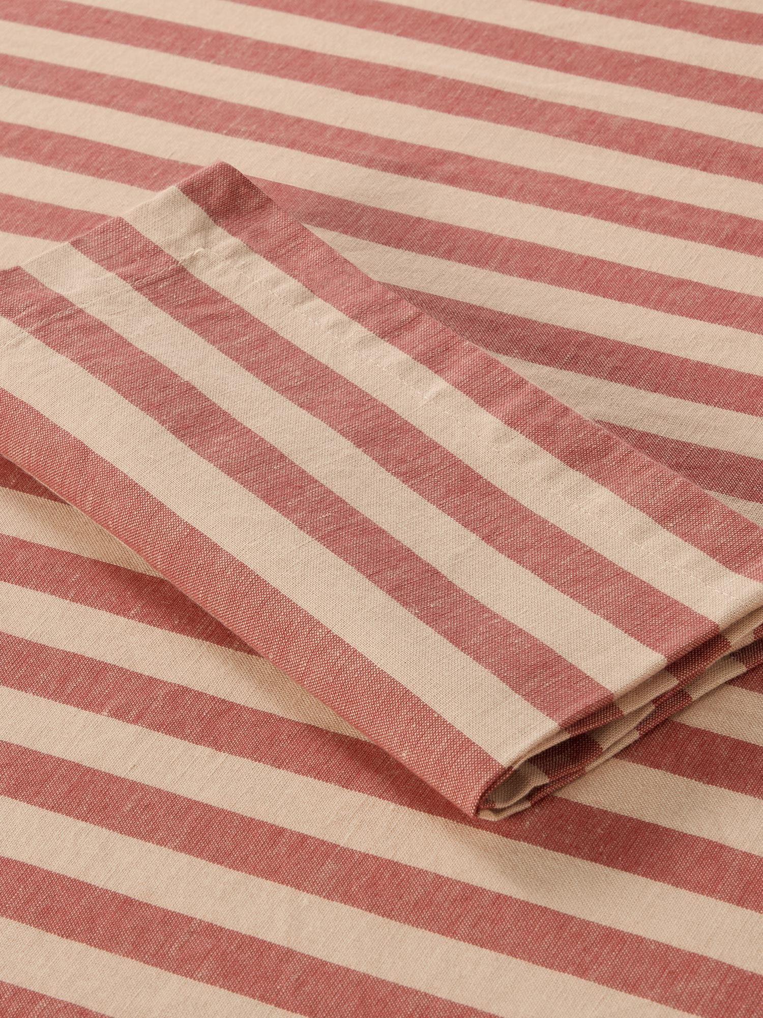Sandstone Red Pembroke Stripe Linen Blend Napkins Set of 4 - Image 3
