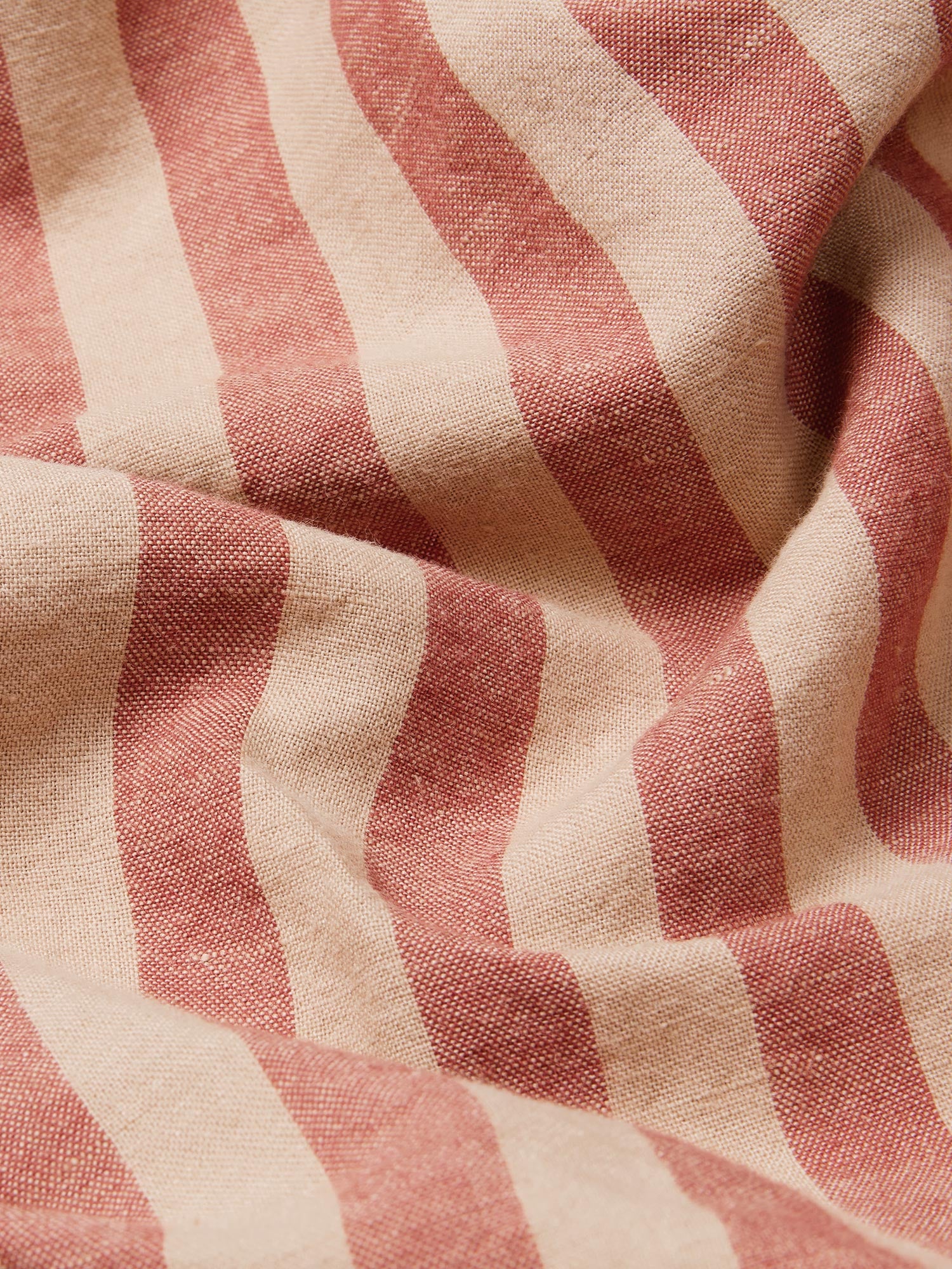 Sandstone Red Pembroke Stripe 100% Linen Duvet Cover - Image 4