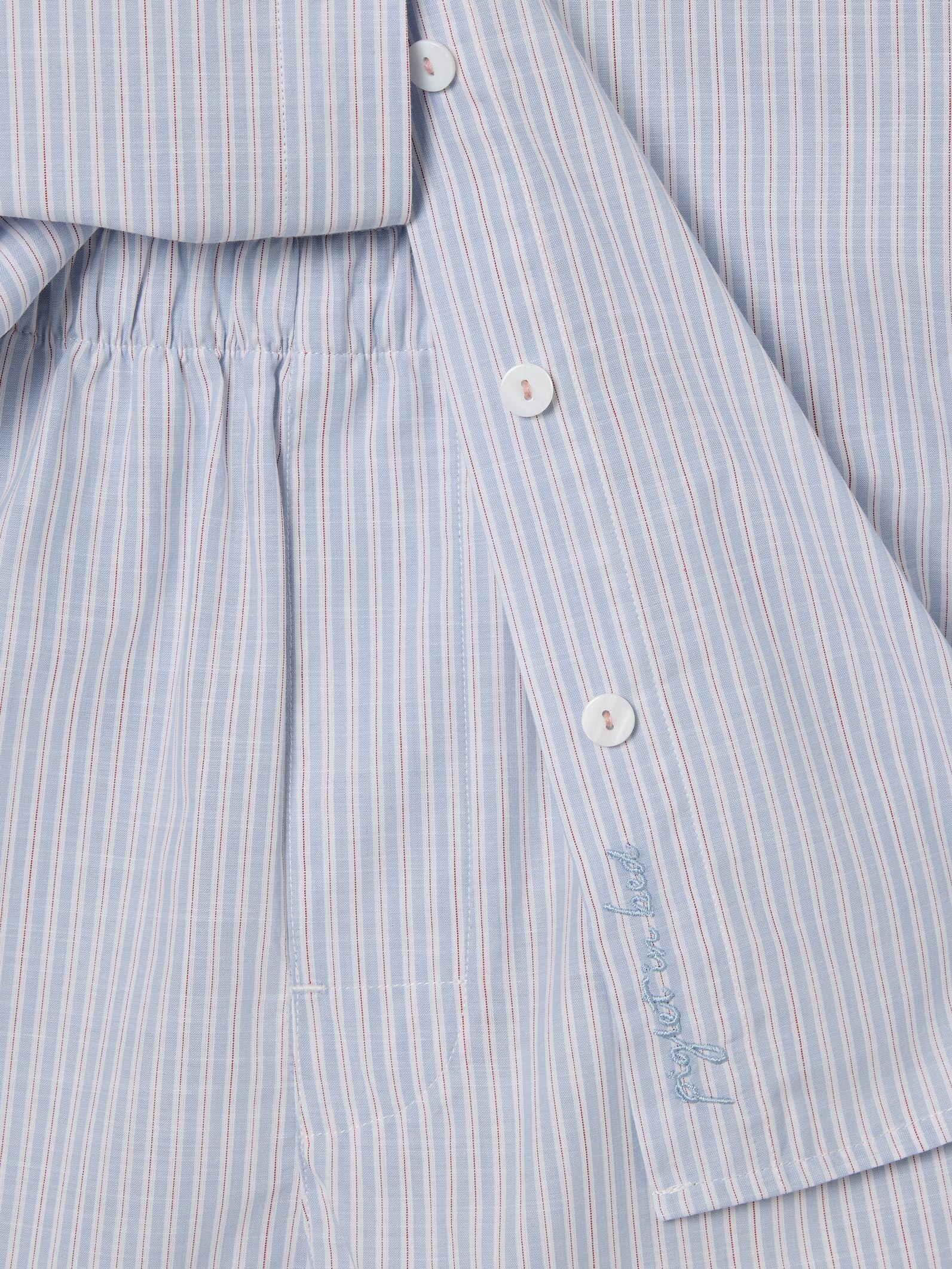 Sky Blue Boyfriend Stripe Shorts Set - Image 4