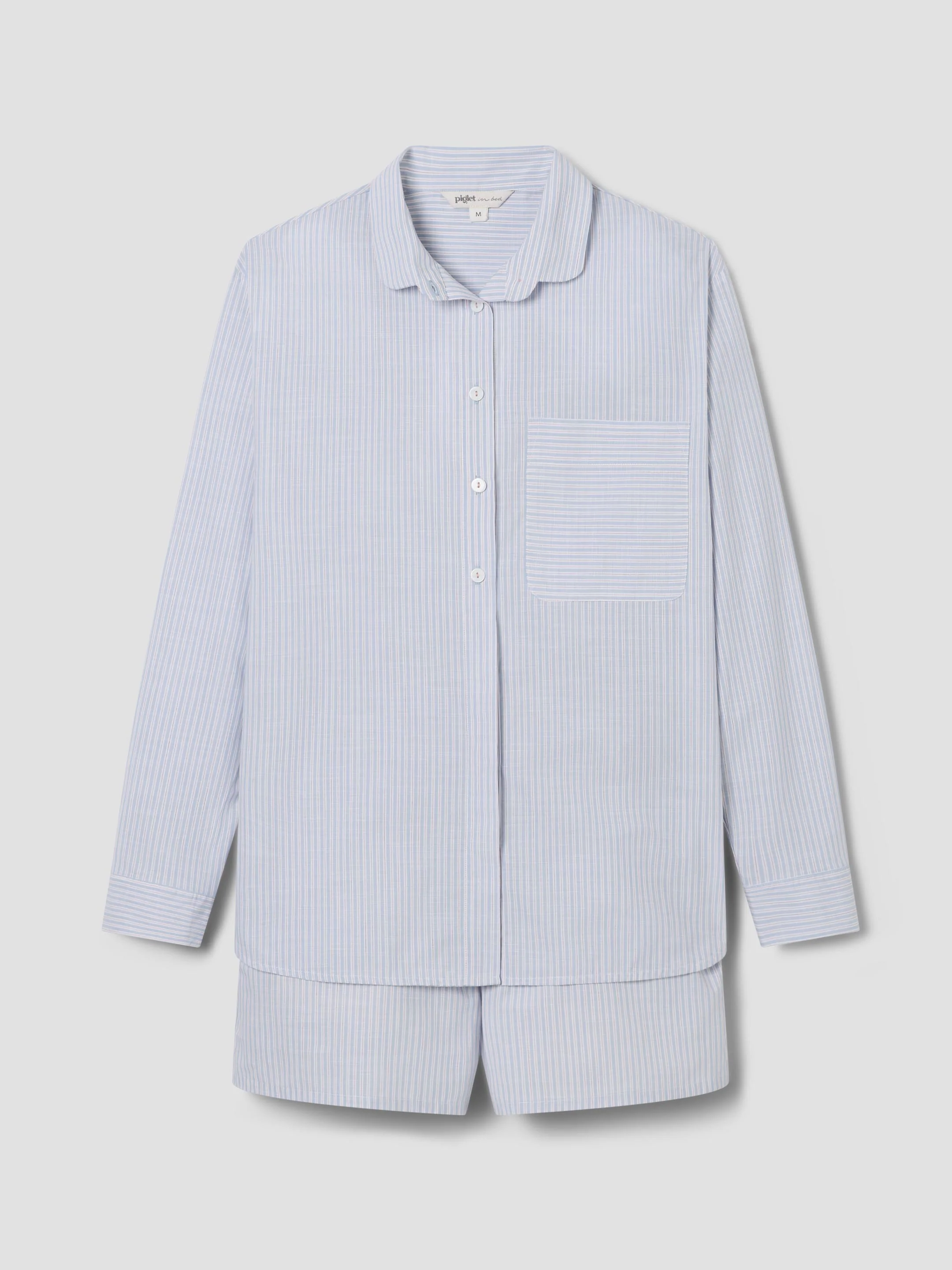 Sky Blue Boyfriend Stripe Shorts Set - Image 6