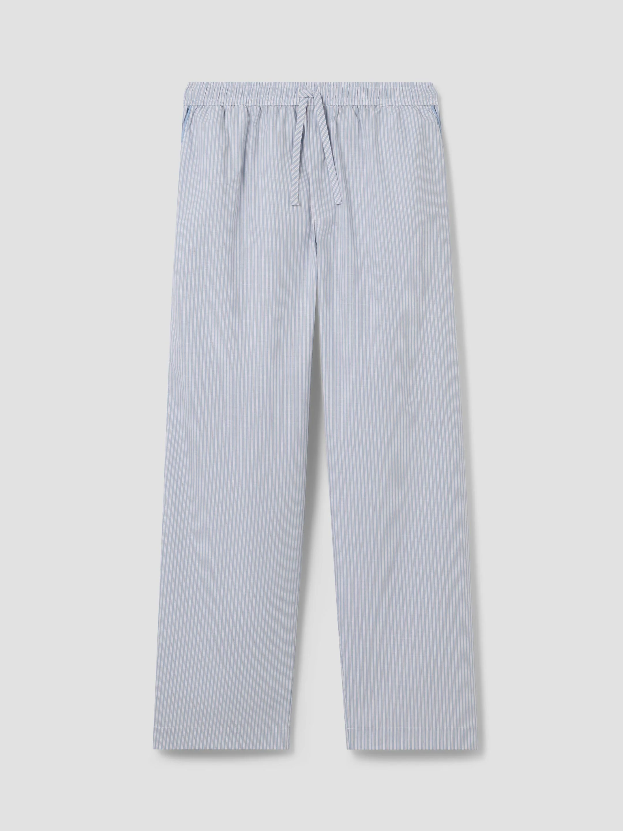 Sky Blue Stripe Cotton Pants