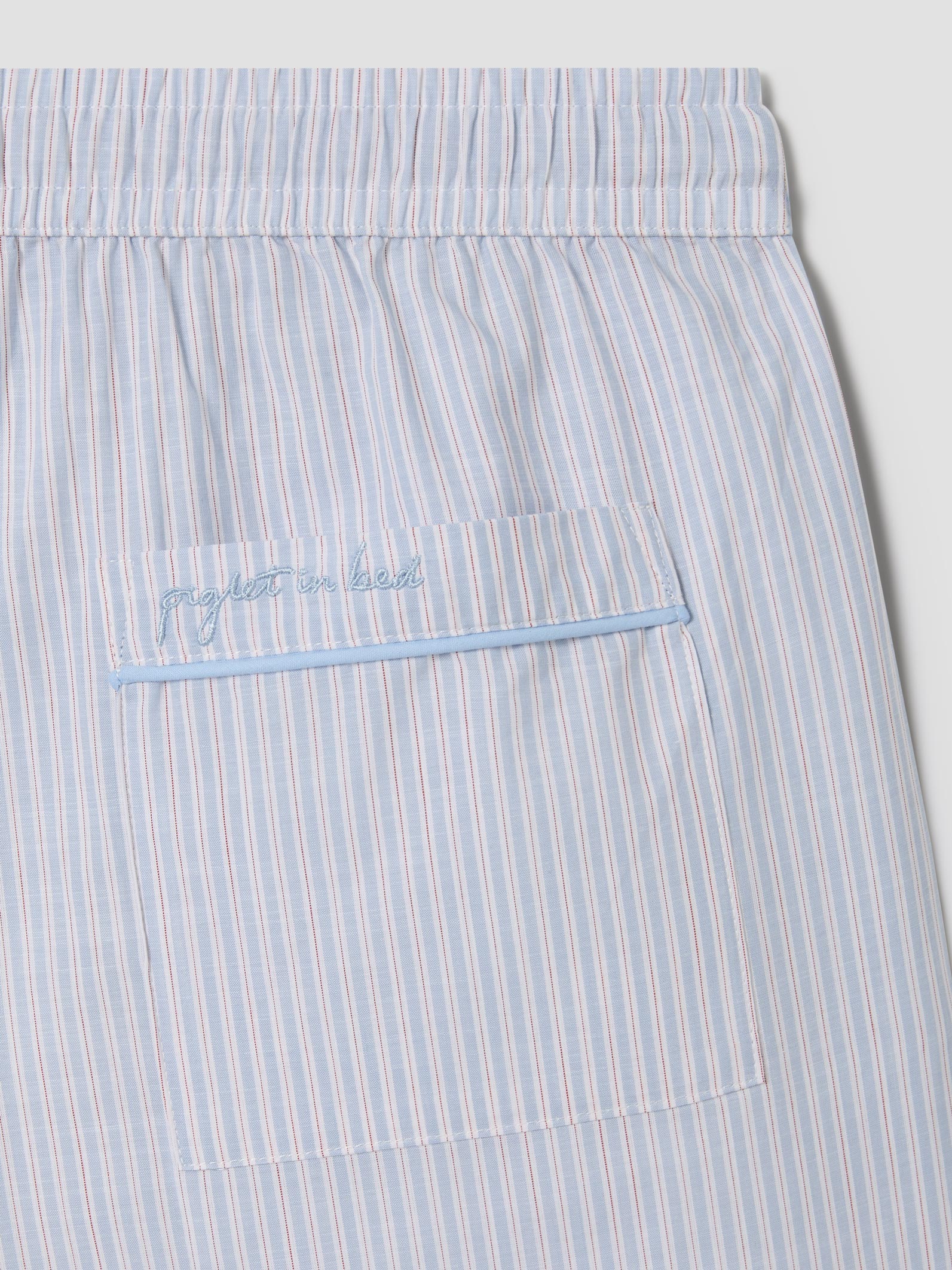 Sky Blue Stripe Cotton Pants - Image 3