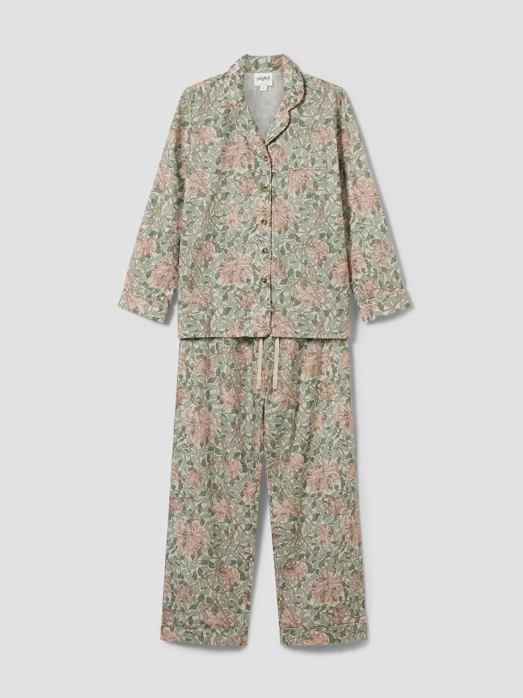 Soft Sage Honeysuckle Cotton Pajama Set - Image 4
