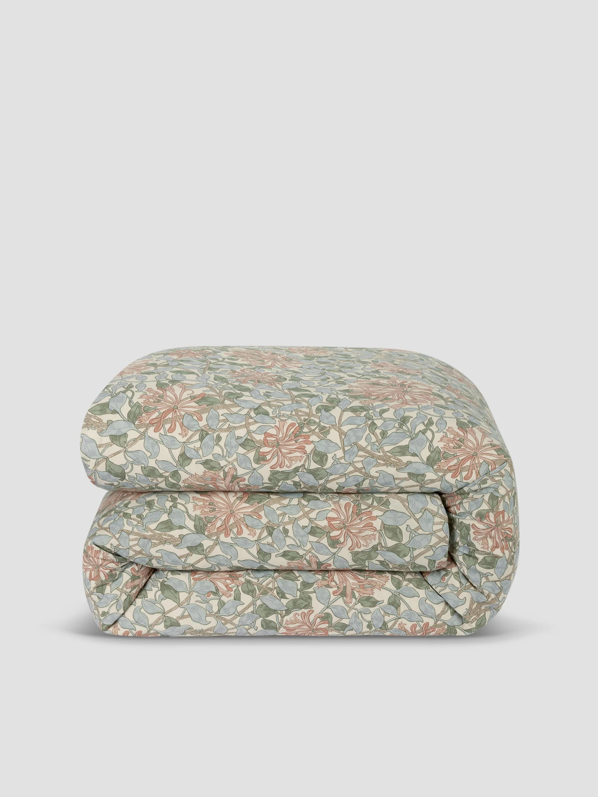 Soft Sage Honeysuckle Linen Blend Duvet Cover - Image 2