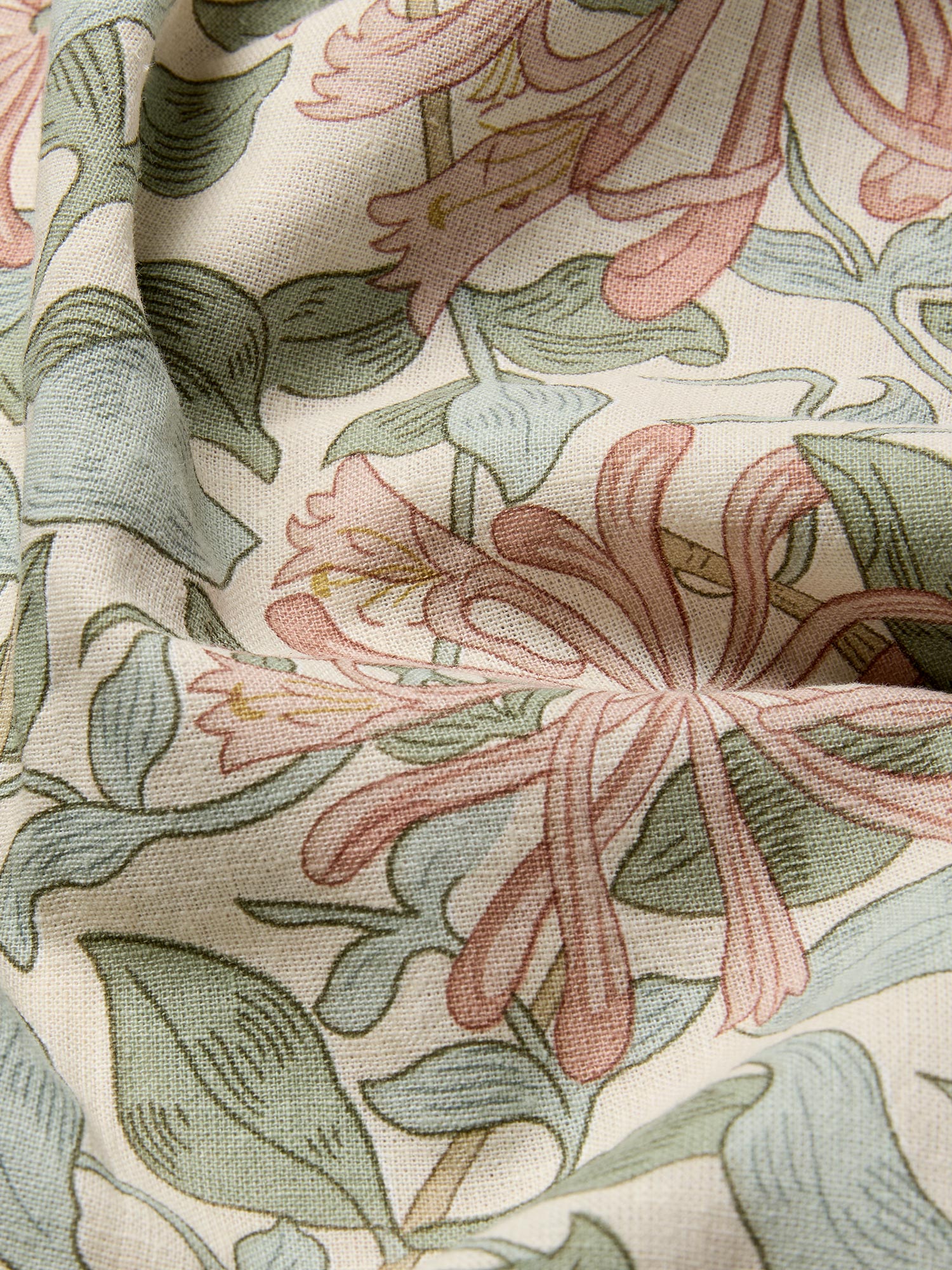Soft Sage Honeysuckle Linen Blend Duvet Cover - Image 3