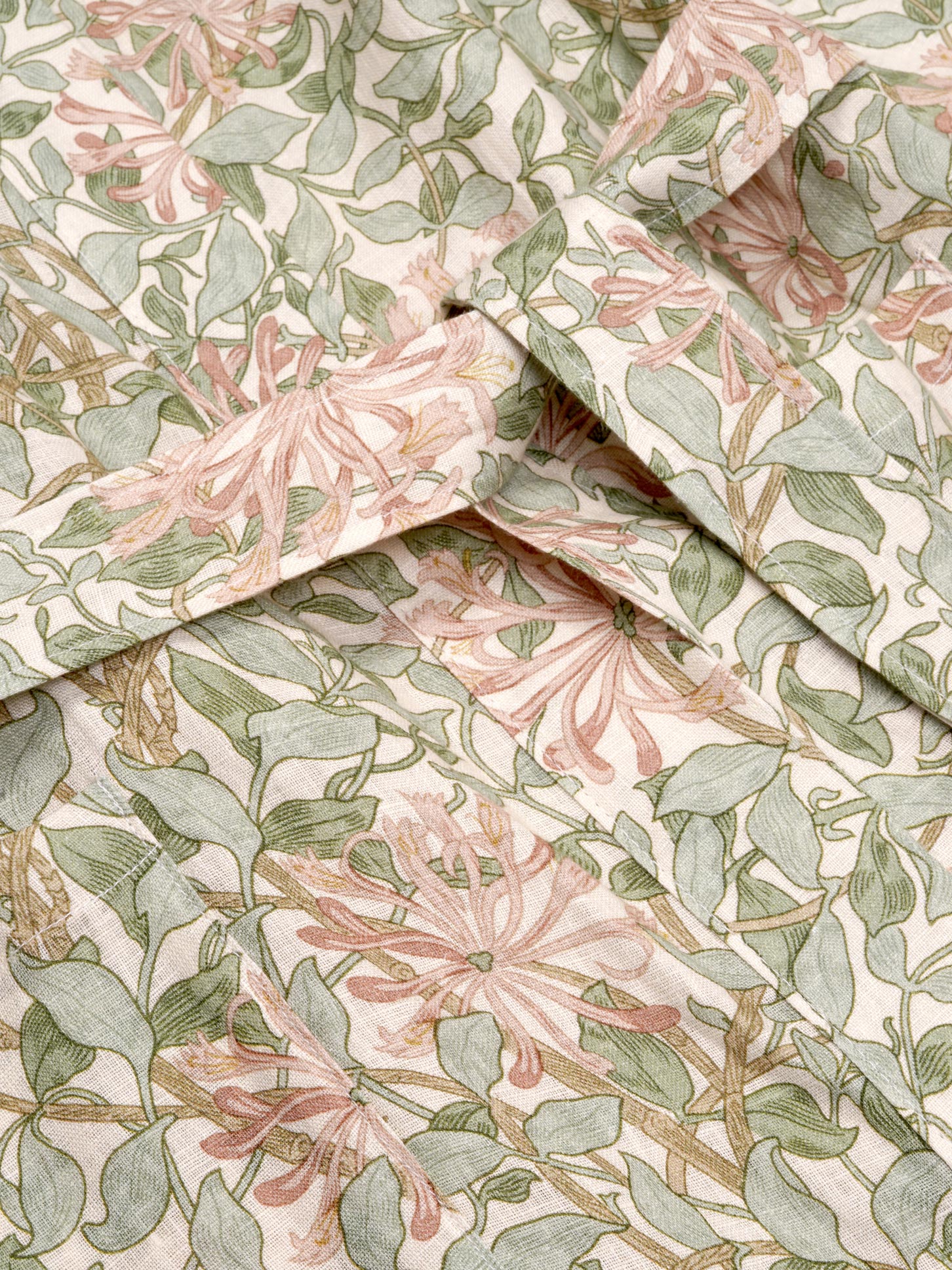 Soft Sage Honeysuckle Linen Robe - Image 4