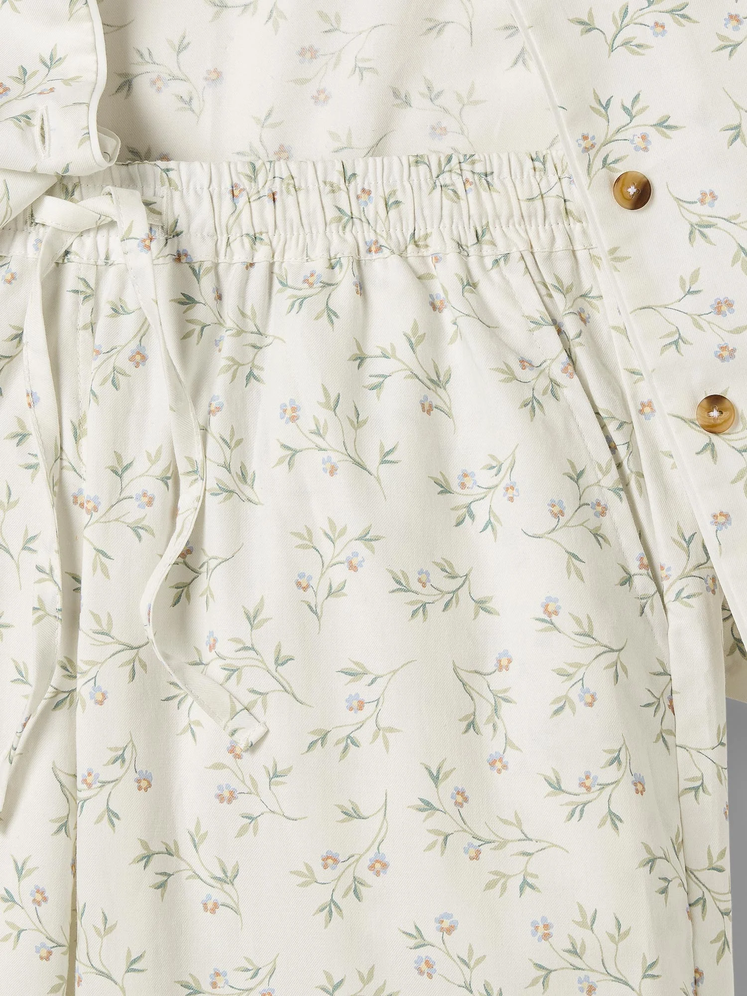 Spring Sprig Floral Cotton Cropped Pajama Set - Image 6