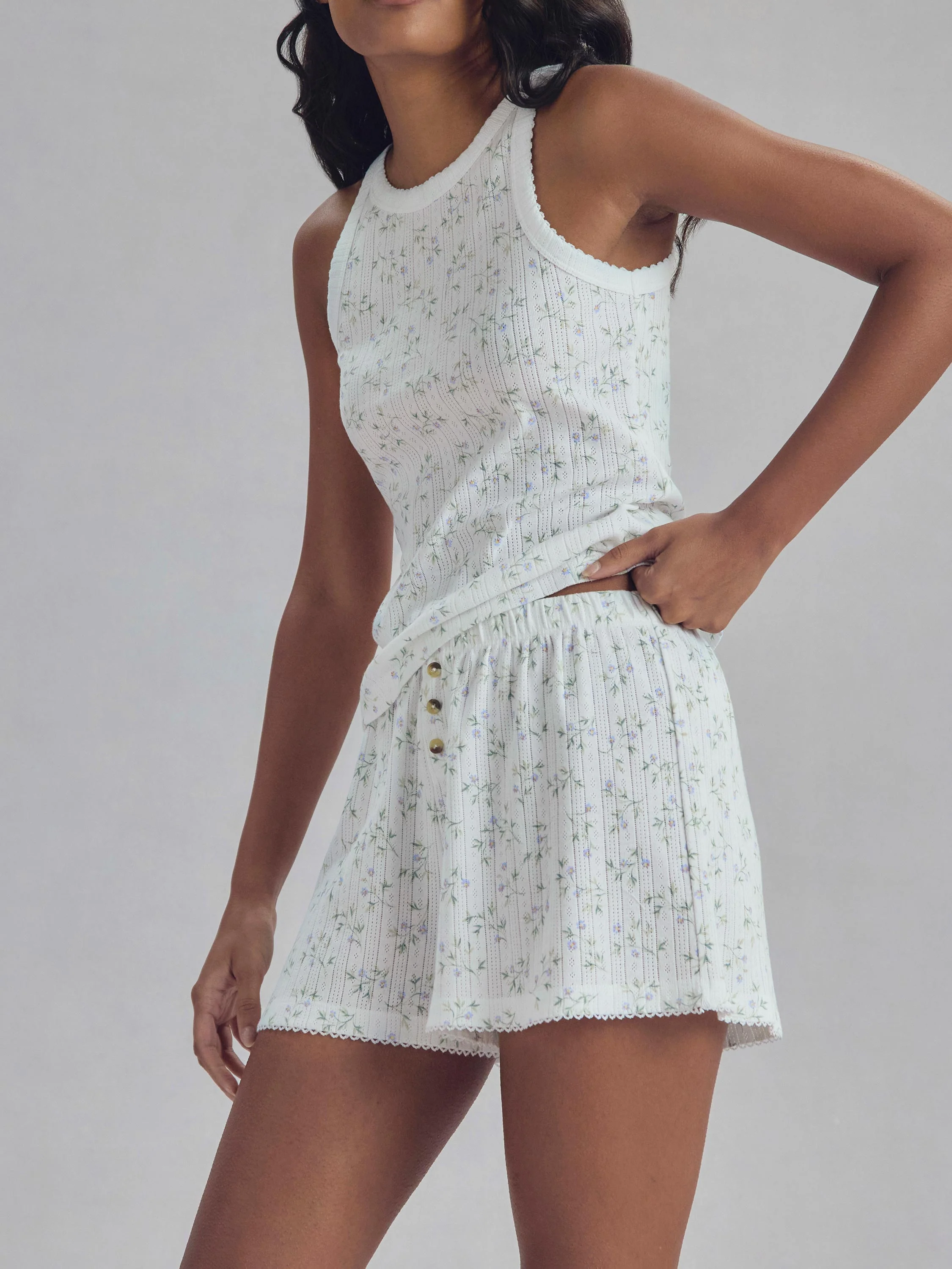 Spring Sprig Pointelle Shorts - Image 2