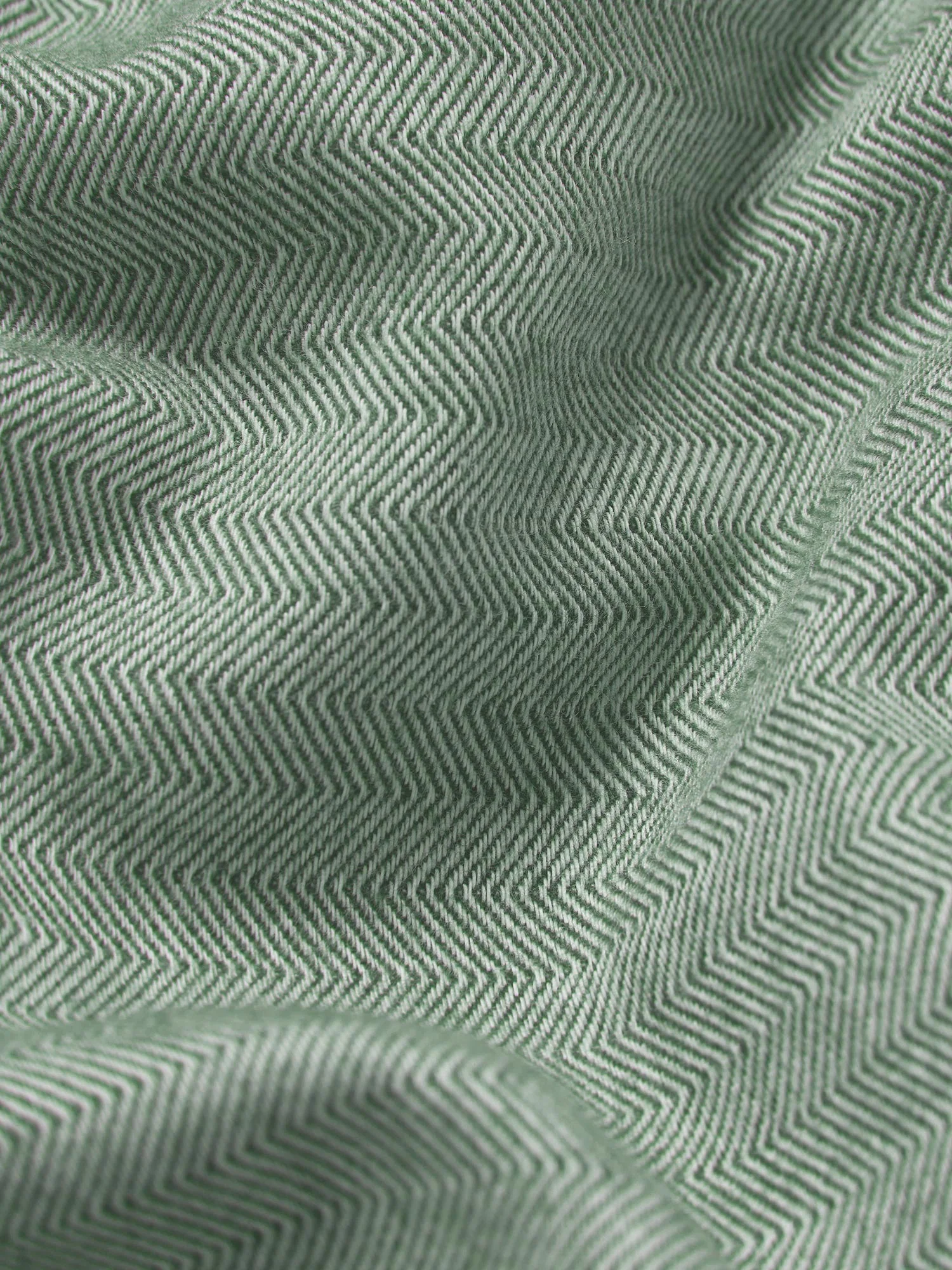 Spruce Green Herringbone Flannel Cotton Pillowcases (Pair) - Image 3