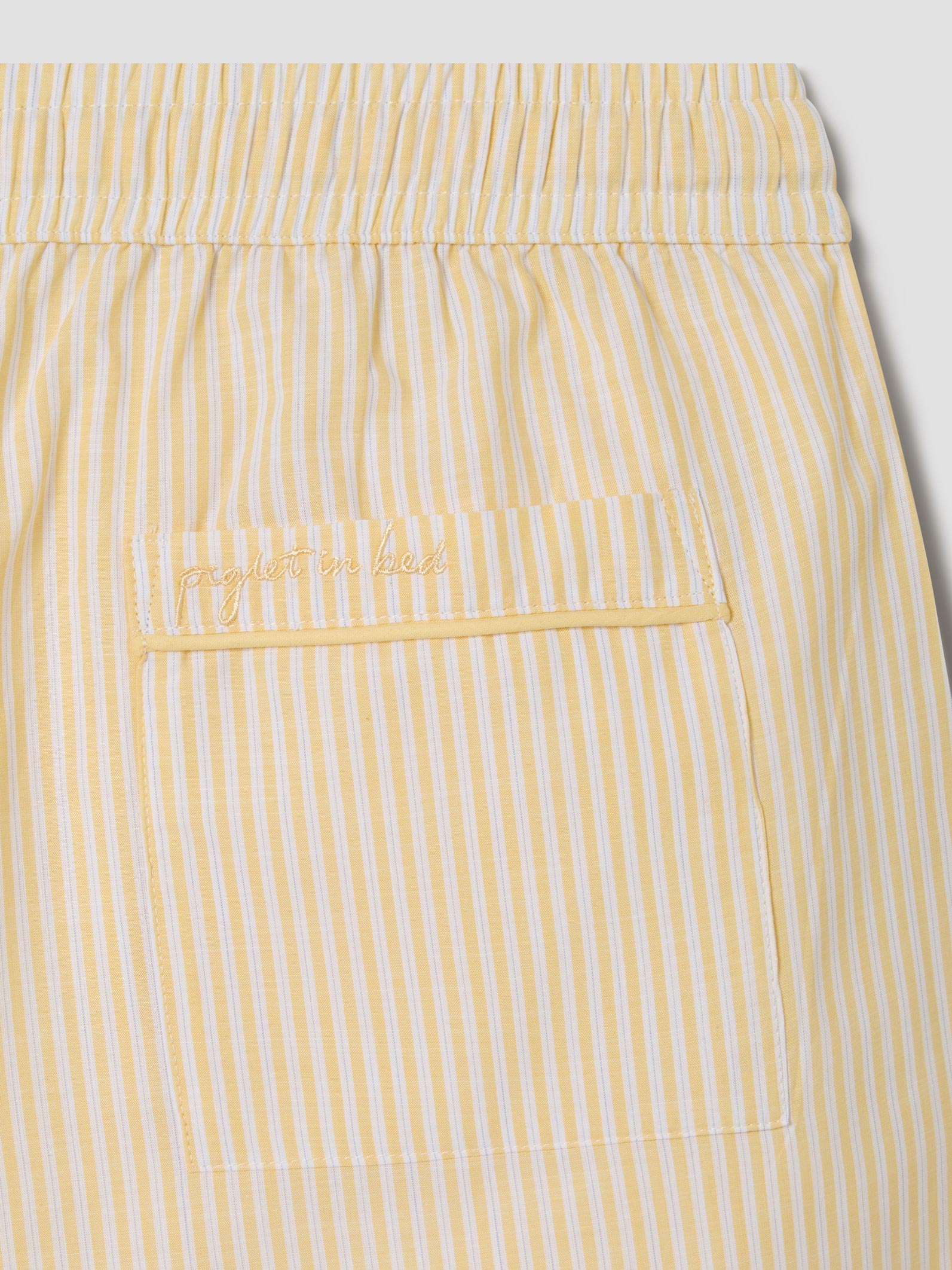 Sunny Yellow Stripe Cotton Pants - Image 3
